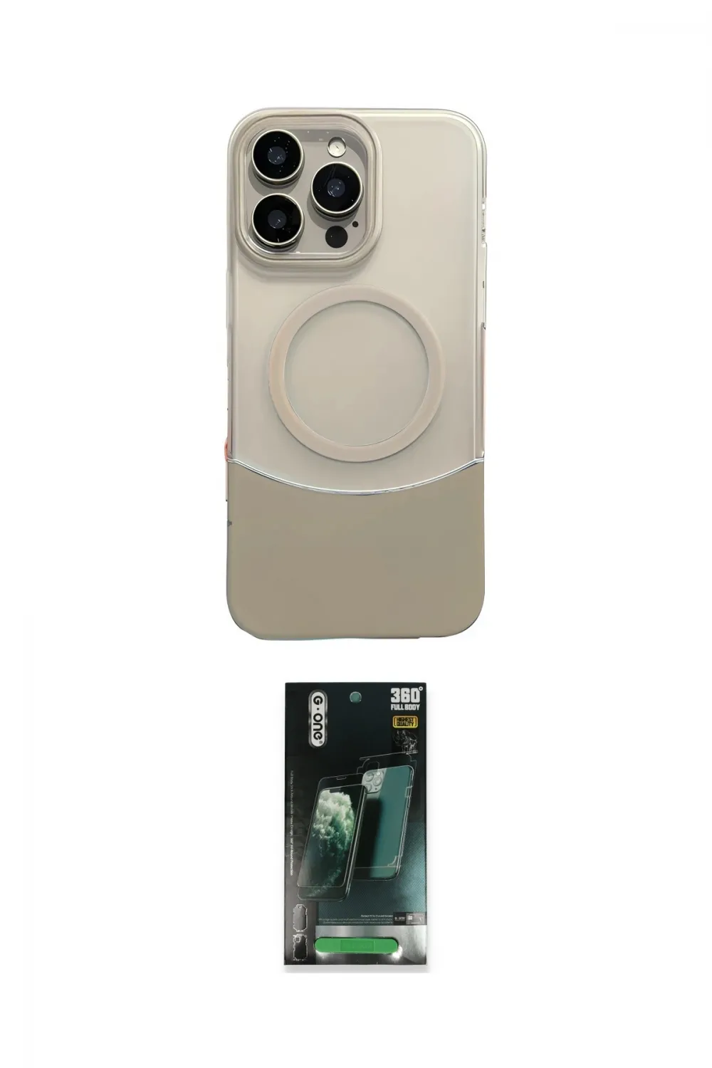 ieg™ iPhone 16 Pro Kılıf Kozmos Form Özel Seri - Siyah 360 Mat Full Body Arka Koruyucu