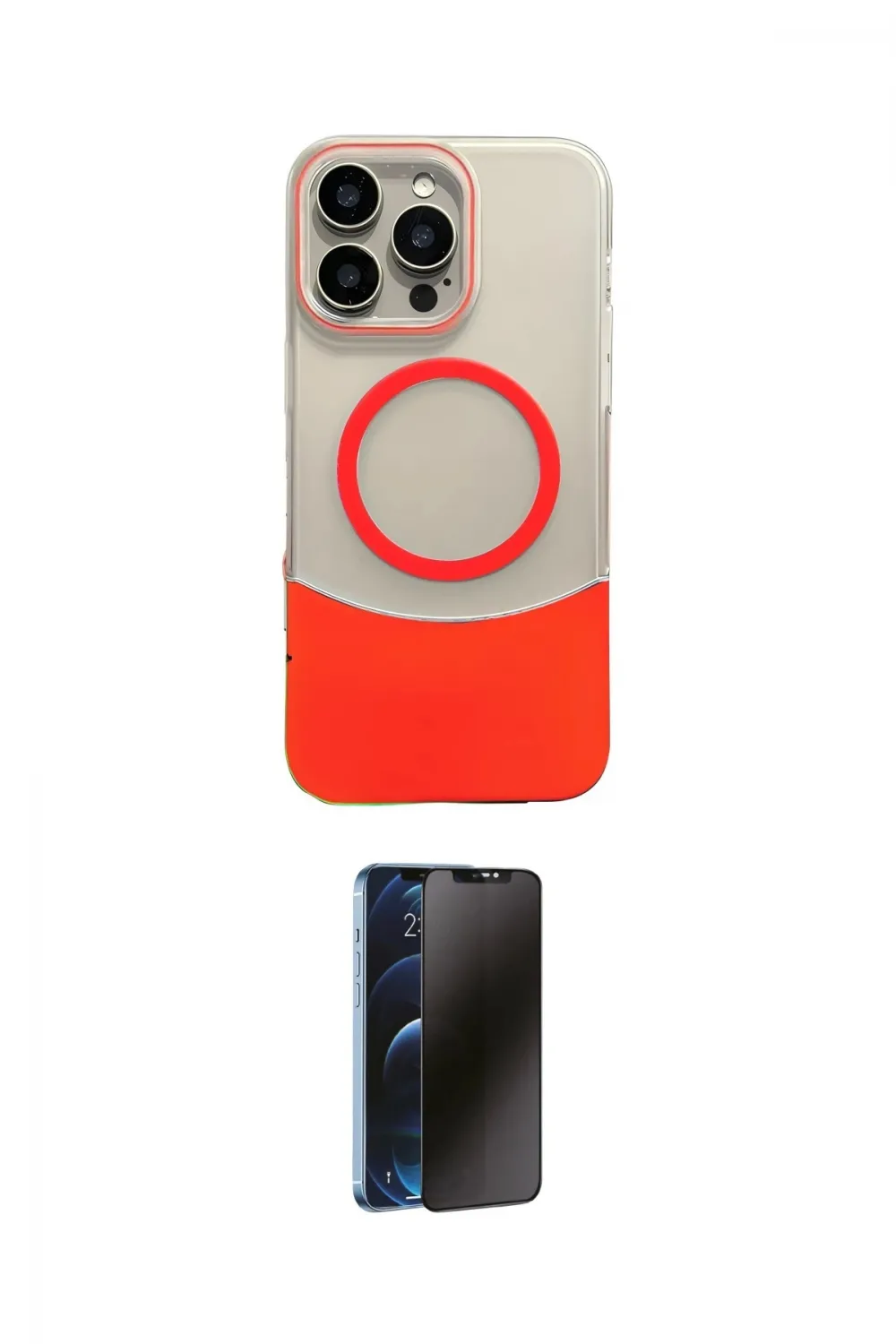 ieg™ iPhone 16 Pro Kılıf Kozmos Form Özel Seri - Siyah 3D Antistatik Hayalet Cam Ekran Koruyucu