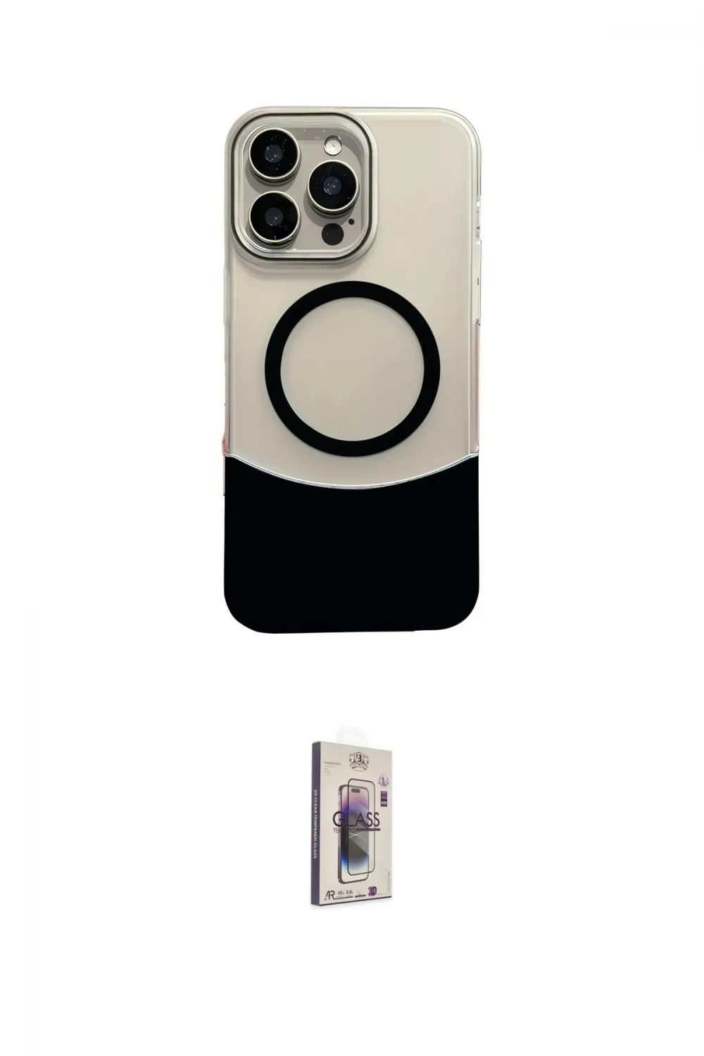 ieg™ iPhone 16 Pro Kılıf Kozmos Form Özel Seri - Siyah Bilvis 3D Cam Ekran Koruyucu