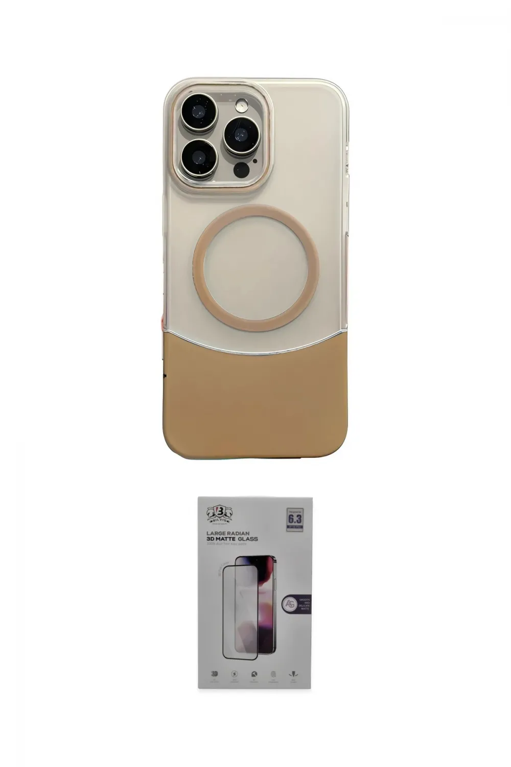 ieg™ iPhone 16 Pro Kılıf Kozmos Form Özel Seri - Siyah Bilvis 3D Mat Cam Ekran Koruyucu