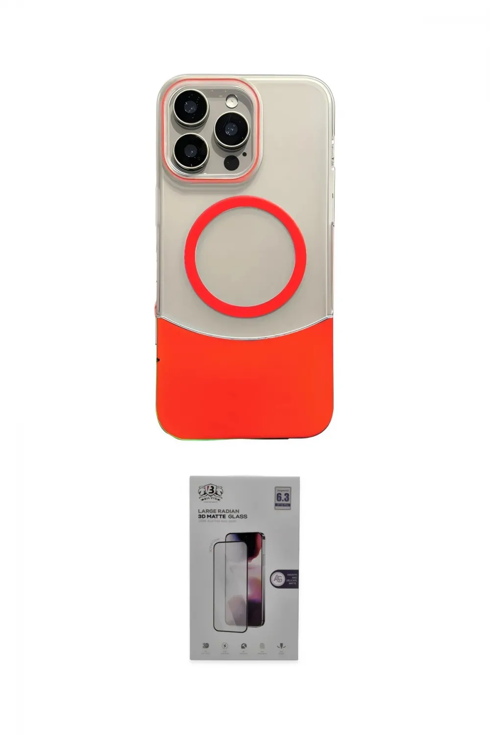 ieg™ iPhone 16 Pro Kılıf Kozmos Form Özel Seri - Siyah Bilvis 3D Mat Cam Ekran Koruyucu