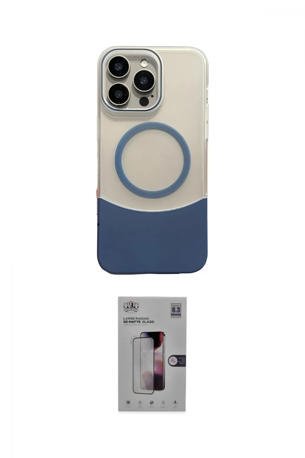ieg™ iPhone 16 Pro Kılıf Kozmos Form Özel Seri - Siyah Bilvis 3D Mat Cam Ekran Koruyucu