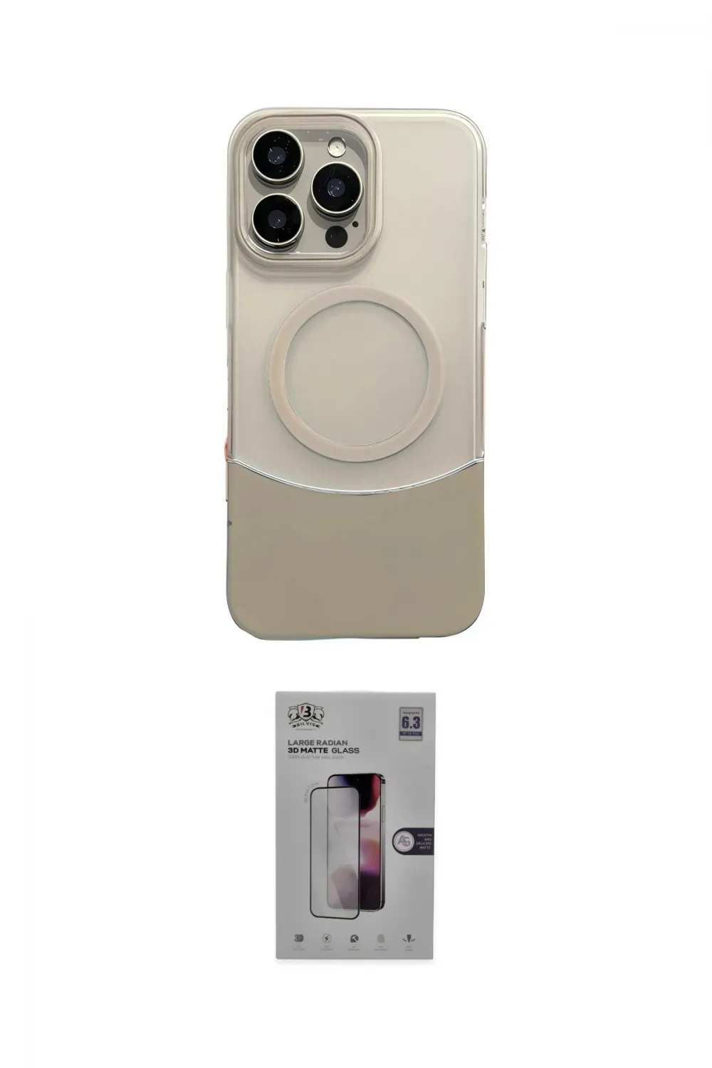 ieg™ iPhone 16 Pro Kılıf Kozmos Form Özel Seri - Siyah Bilvis 3D Mat Cam Ekran Koruyucu