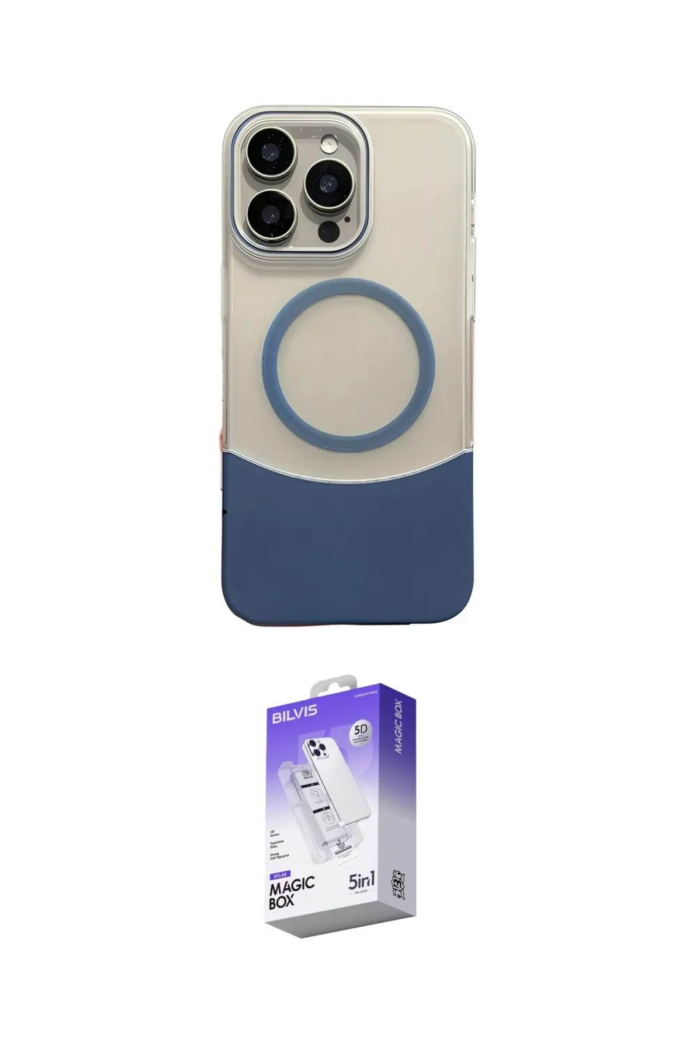 ieg™ iPhone 16 Pro Kılıf Kozmos Form Özel Seri - Siyah Bilvis 5in1 3D Magic Cam Ekran Koruyucu