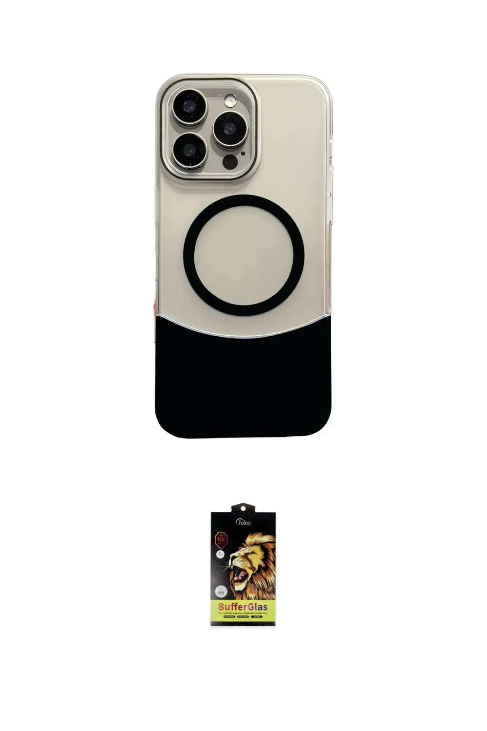 ieg™ iPhone 16 Pro Kılıf Kozmos Form Özel Seri - Siyah Buffer Cam Ekran Koruyucu
