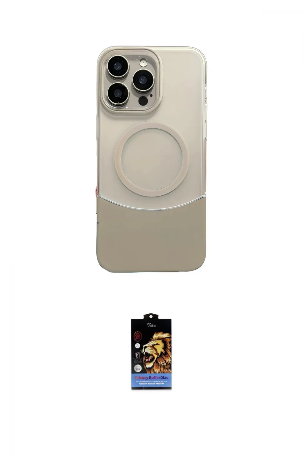 ieg™ iPhone 16 Pro Kılıf Kozmos Form Özel Seri - Siyah Buffer Hayalet Cam Ekran Koruyucu