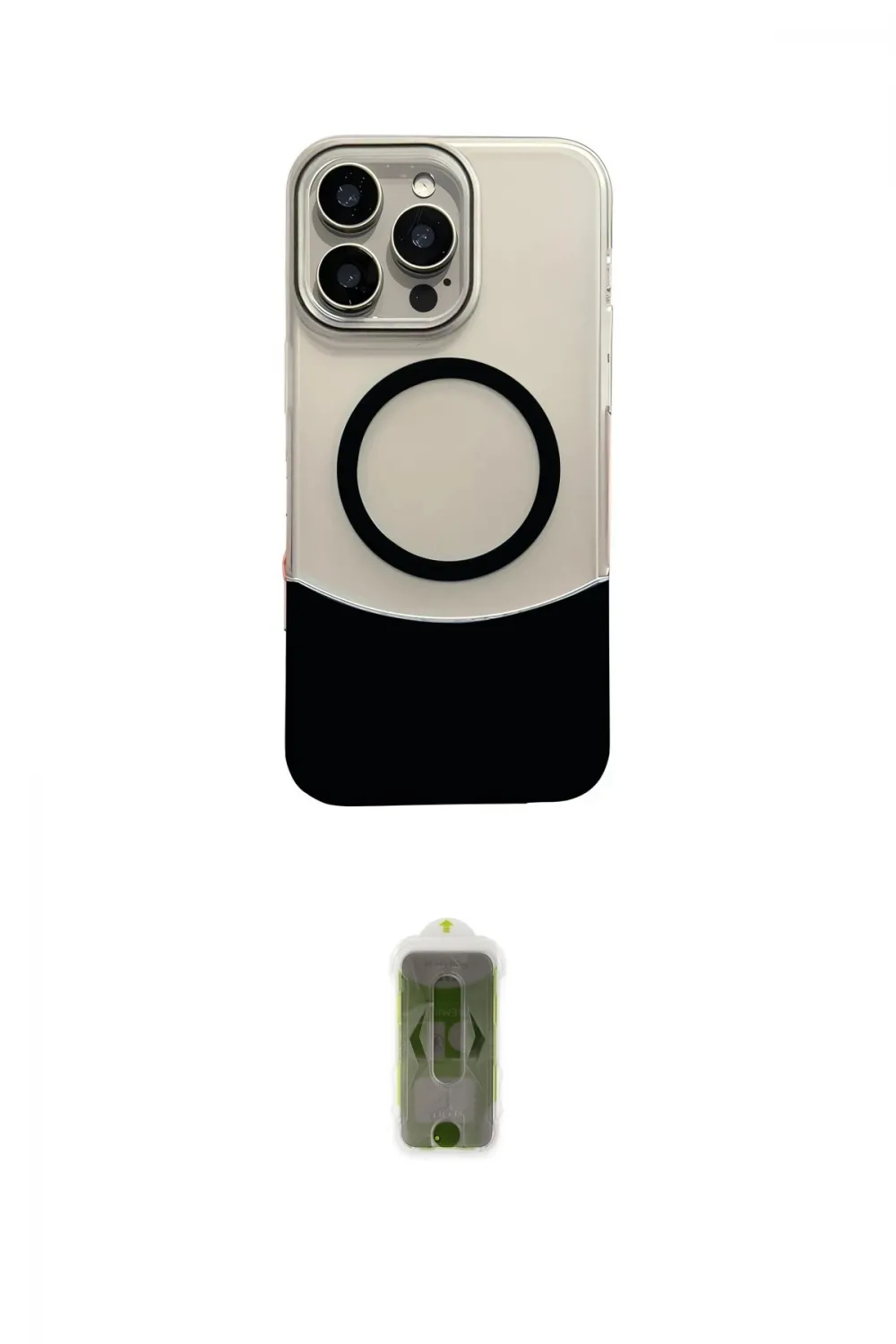 ieg™ iPhone 16 Pro Kılıf Kozmos Form Özel Seri - Siyah Joko Magic 5D Hayalet Cam