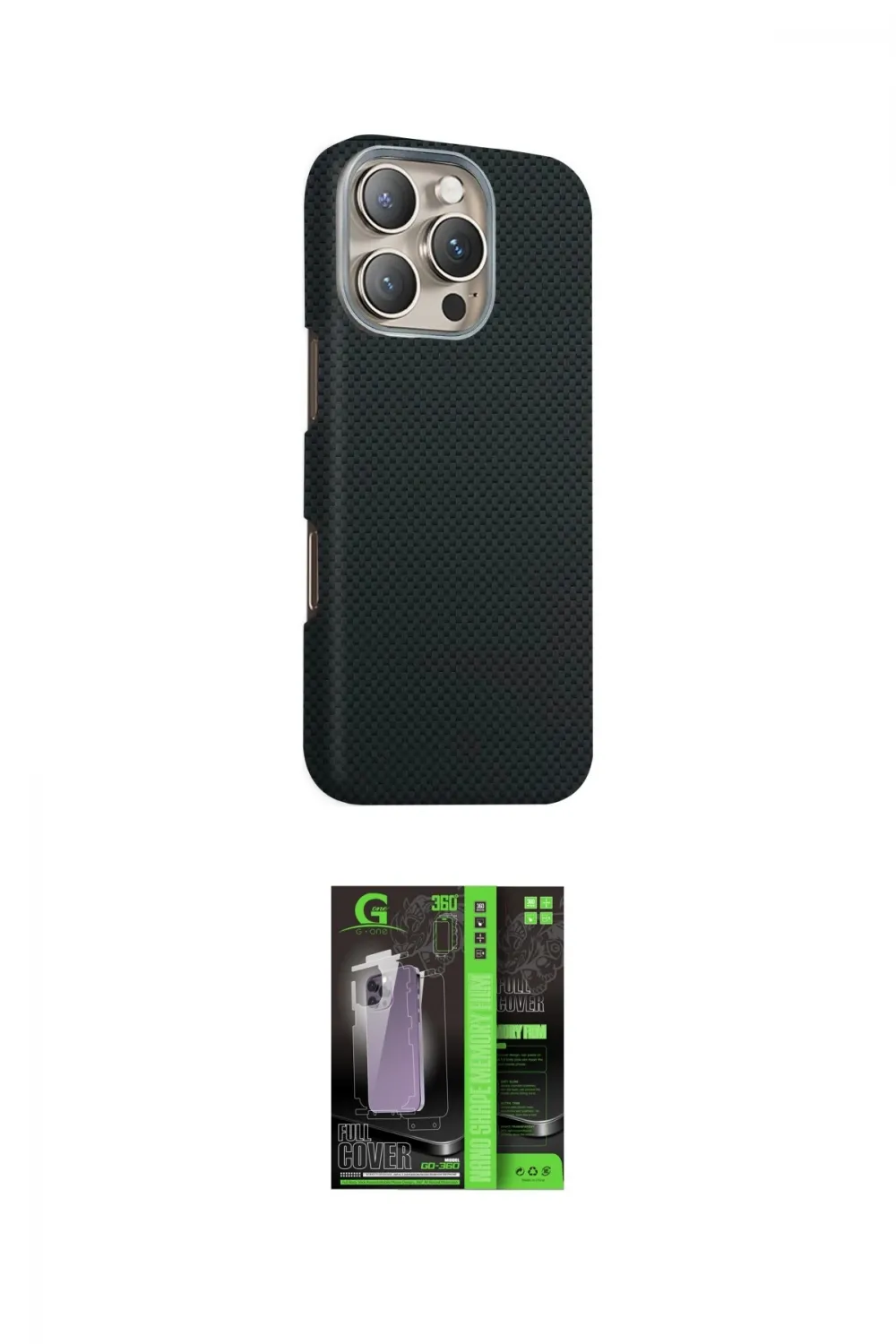 ieg™ iPhone 16 Pro Kılıf Kozmos Klasik Prime - Şeffaf 360 Full Body Arka Koruyucu