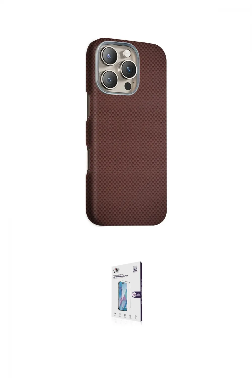ieg™ iPhone 16 Pro Kılıf Kozmos Klasik Prime - Siyah Bilvis 0.18mm Plus Cam Ekran Koruyucu