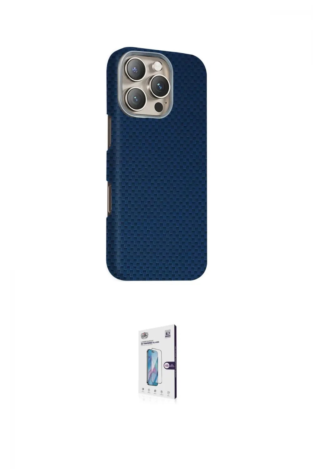 ieg™ iPhone 16 Pro Kılıf Kozmos Klasik Prime - Siyah Bilvis 0.18mm Plus Cam Ekran Koruyucu