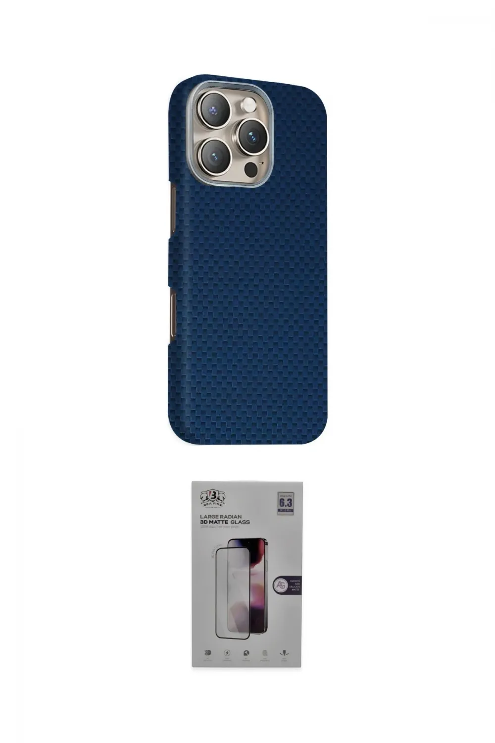 ieg™ iPhone 16 Pro Kılıf Kozmos Klasik Prime - Siyah Bilvis 3D Mat Cam Ekran Koruyucu