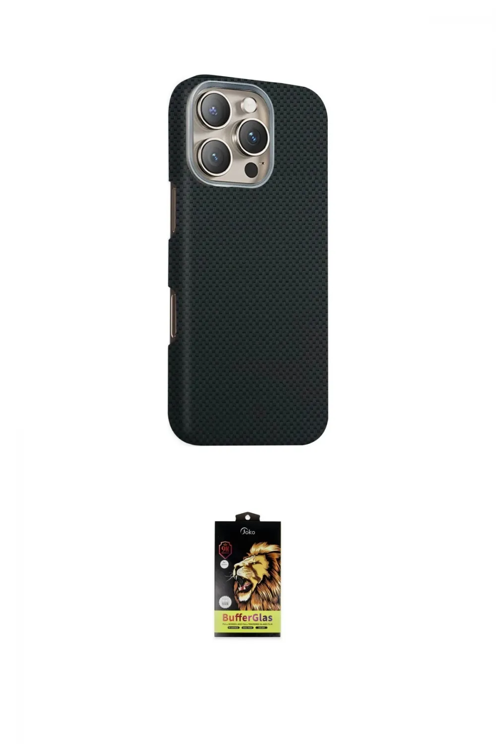 ieg™ iPhone 16 Pro Kılıf Kozmos Klasik Prime - Siyah Buffer Cam Ekran Koruyucu