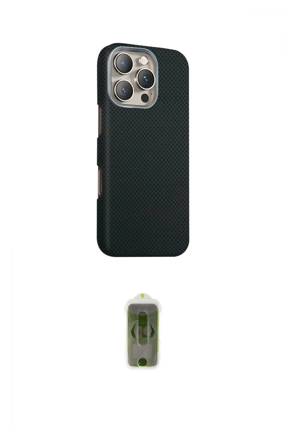 ieg™ iPhone 16 Pro Kılıf Kozmos Klasik Prime - Siyah Joko Magic 5D Hayalet Cam