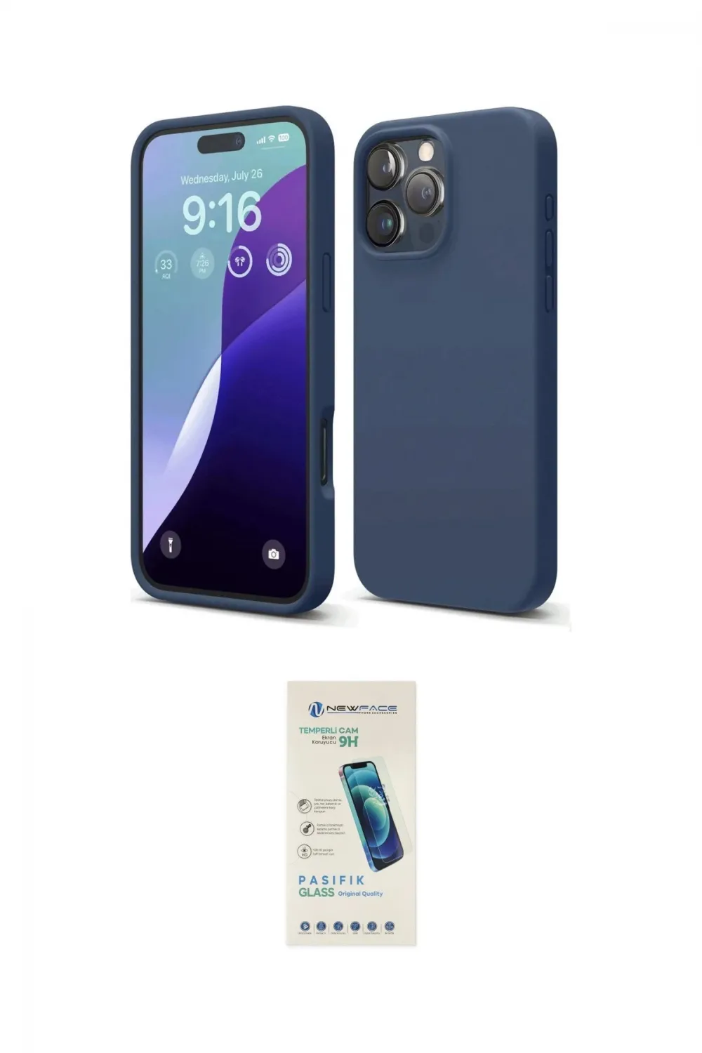 ieg™ iPhone 16 Pro Kılıf Kozmos Yansıma Özel Seri - Şeffaf Pasifik Cam Ekran Koruyucu