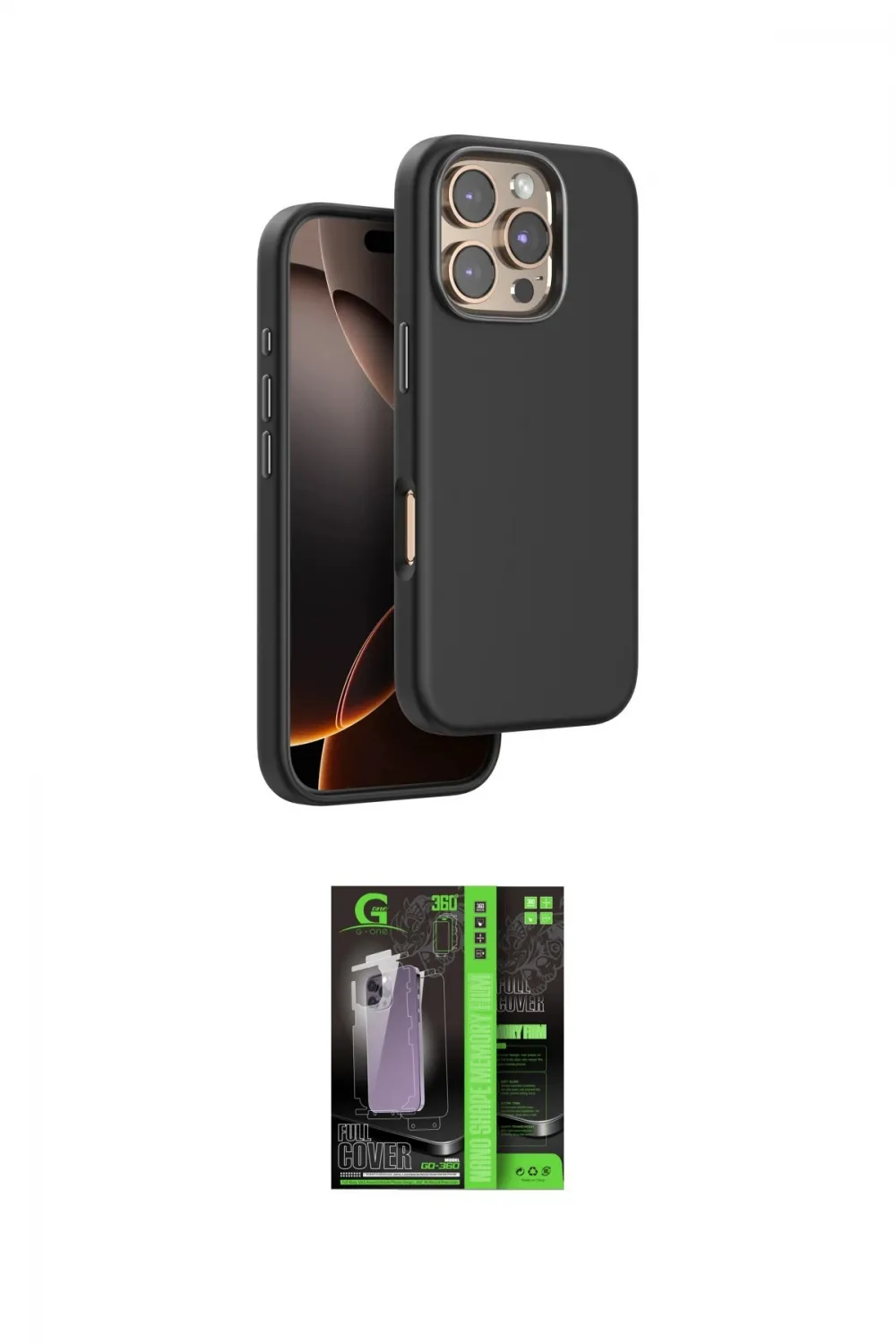 ieg™ iPhone 16 Pro Kılıf Kutup Modern - Şeffaf 360 Full Body Arka Koruyucu