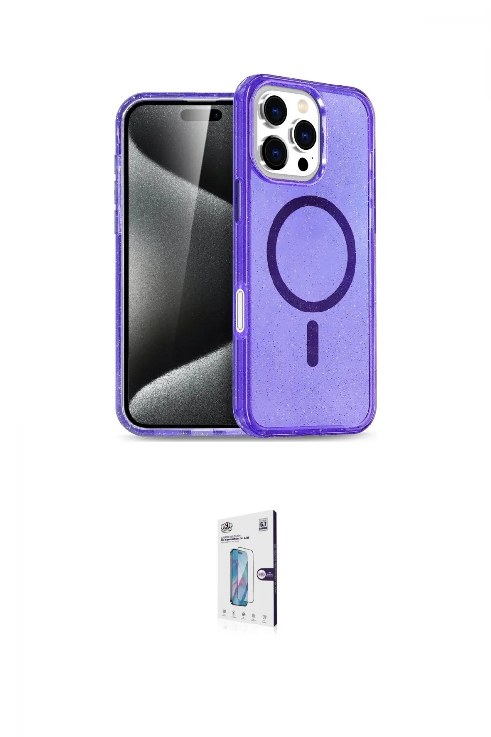 ieg™ iPhone 16 Pro Kılıf Nova Asil Prime - Siyah Bilvis 0.18mm Plus Cam Ekran Koruyucu