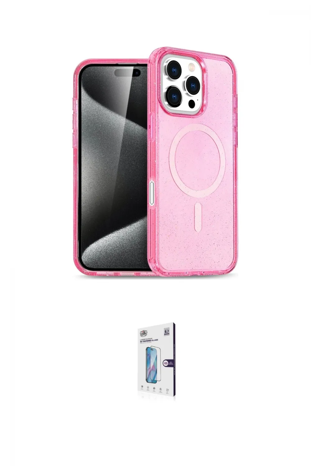 ieg™ iPhone 16 Pro Kılıf Nova Asil Prime - Siyah Bilvis 0.18mm Plus Cam Ekran Koruyucu
