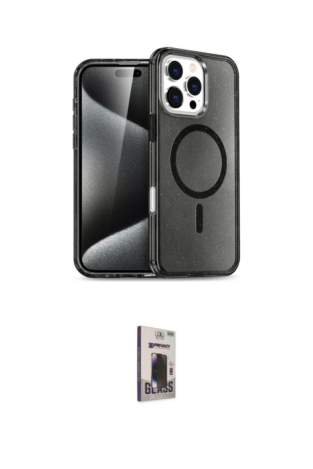 ieg™ iPhone 16 Pro Kılıf Nova Asil Prime - Siyah Bilvis Hayalet Cam Ekran Koruyucu