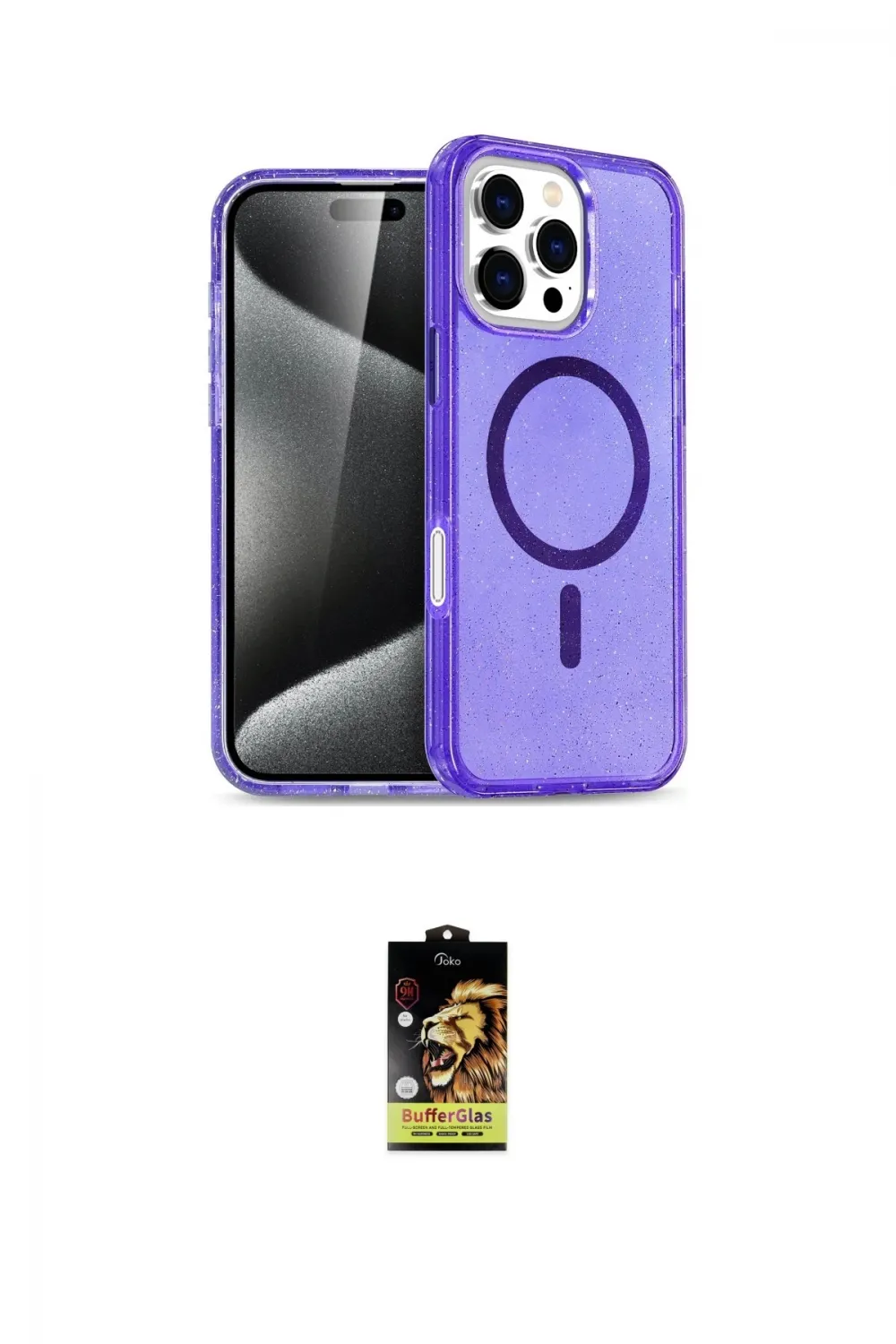 ieg™ iPhone 16 Pro Kılıf Nova Asil Prime - Siyah Buffer Cam Ekran Koruyucu