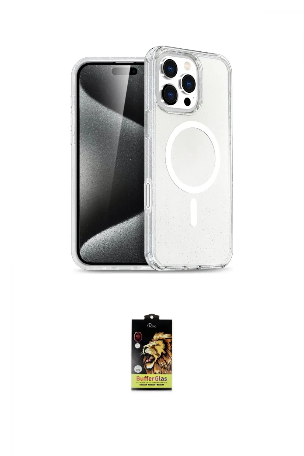 ieg™ iPhone 16 Pro Kılıf Nova Asil Prime - Siyah Buffer Cam Ekran Koruyucu