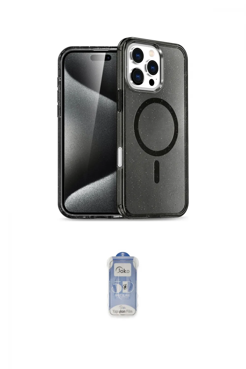 ieg™ iPhone 16 Pro Kılıf Nova Asil Prime - Siyah Joko Magic 5D Cam