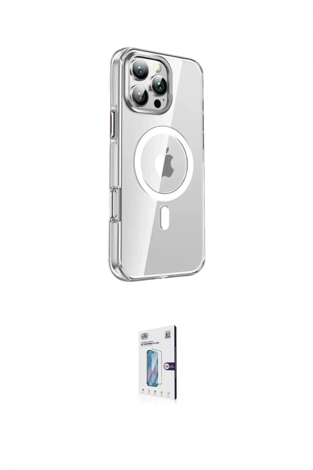 ieg™ iPhone 16 Pro Kılıf Nova Doku - Siyah Bilvis 0.18mm Plus Cam Ekran Koruyucu