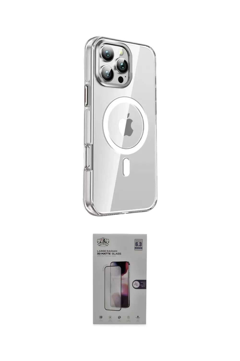 ieg™ iPhone 16 Pro Kılıf Nova Doku - Siyah Bilvis 3D Mat Cam Ekran Koruyucu