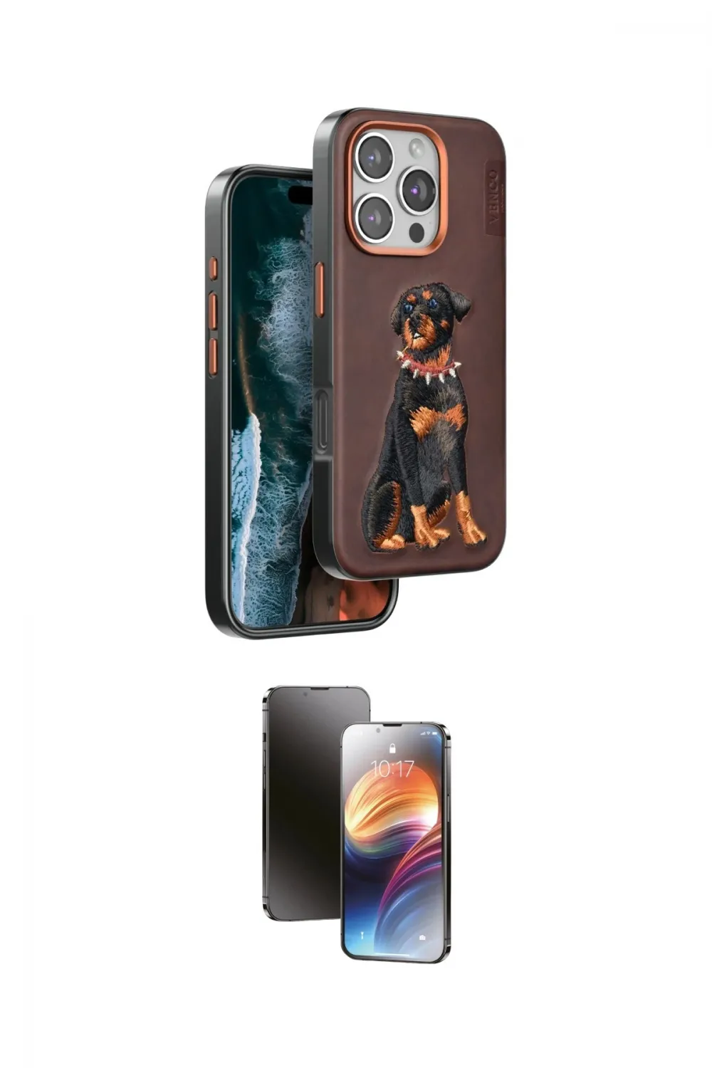ieg™ iPhone 16 Pro Kılıf Nova Form Koleksiyonu - Siyah 3D Antistatik Mat Seramik Nano Ekran Koruyucu