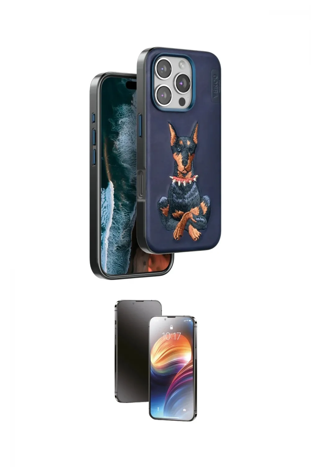 ieg™ iPhone 16 Pro Kılıf Nova Form Koleksiyonu - Siyah 3D Antistatik Mat Seramik Nano Ekran Koruyucu
