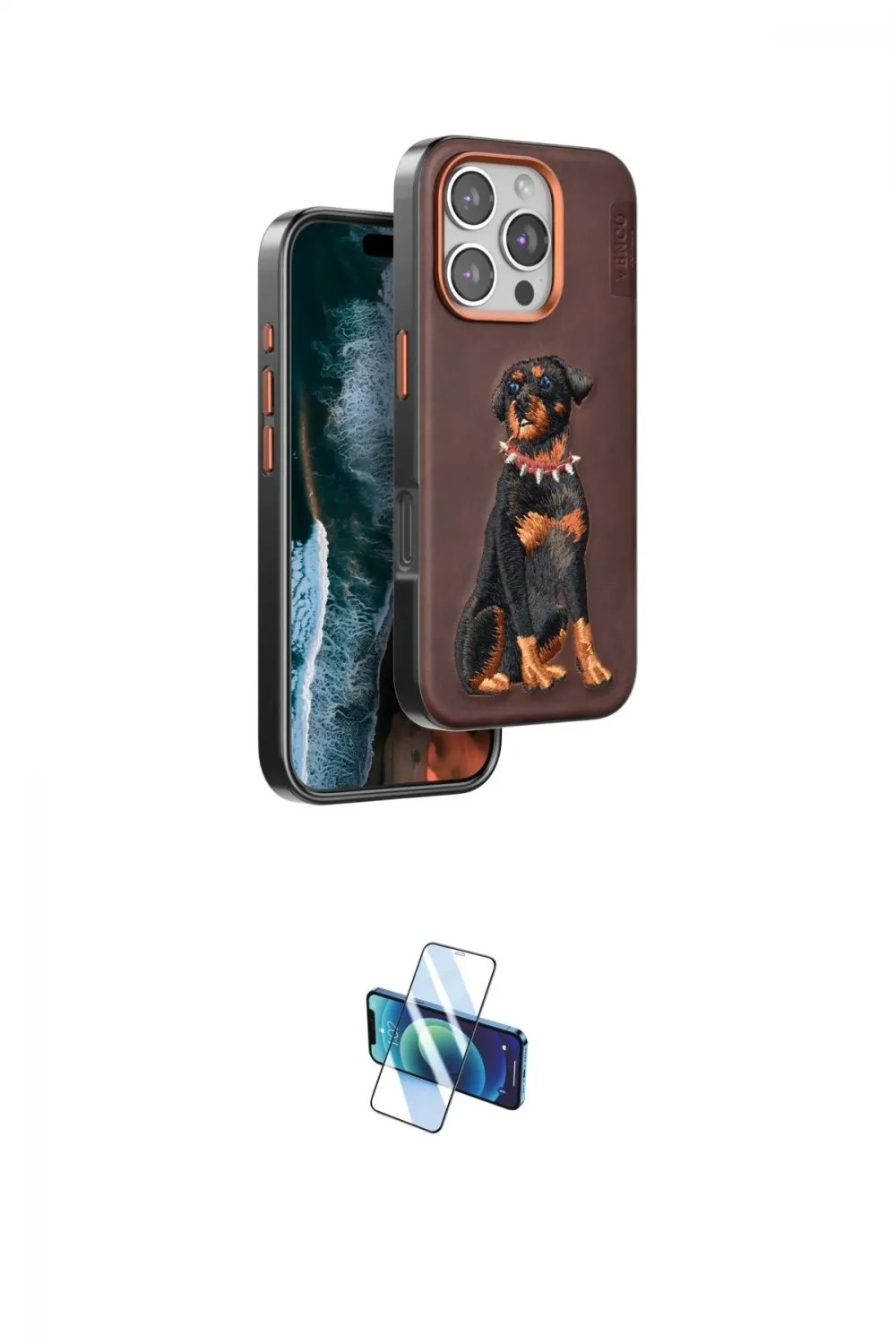 ieg™ iPhone 16 Pro Kılıf Nova Form Koleksiyonu - Siyah 3D Antistatik Seramik Nano Ekran Koruyucu
