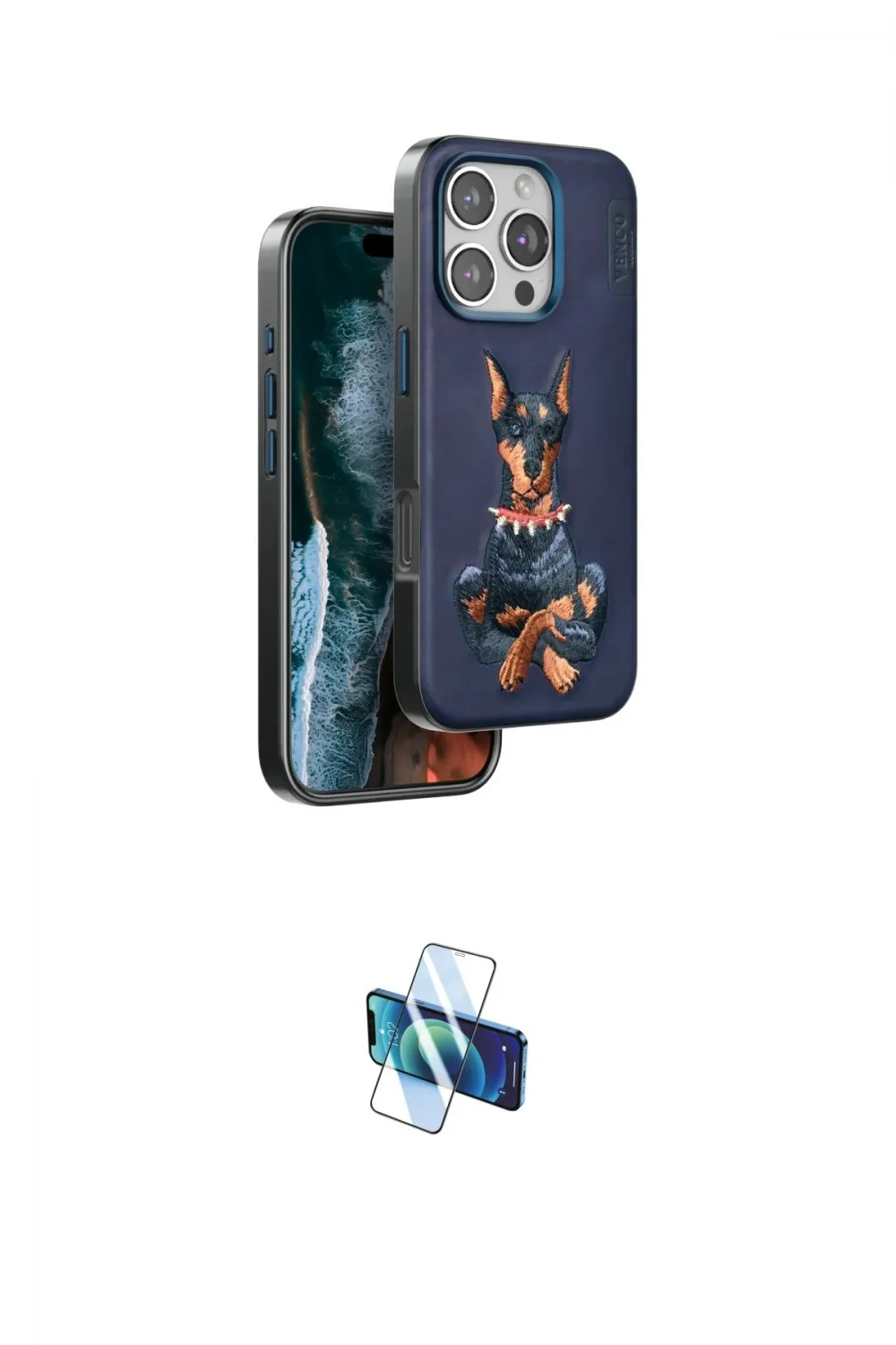 ieg™ iPhone 16 Pro Kılıf Nova Form Koleksiyonu - Siyah 3D Antistatik Seramik Nano Ekran Koruyucu