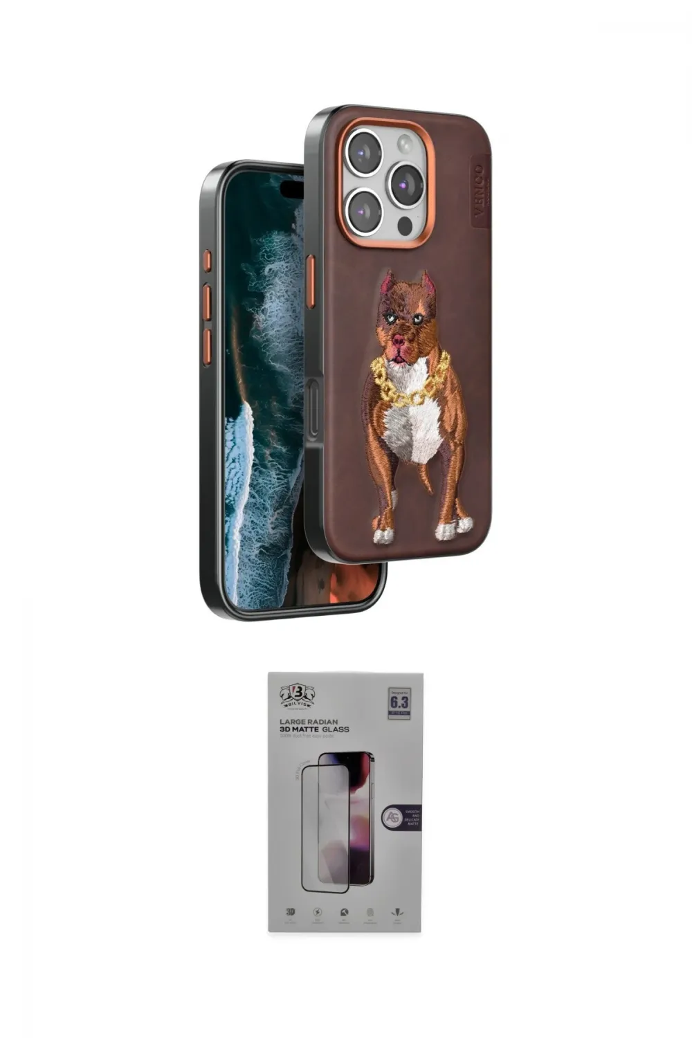 ieg™ iPhone 16 Pro Kılıf Nova Form Koleksiyonu - Siyah Bilvis 3D Mat Cam Ekran Koruyucu