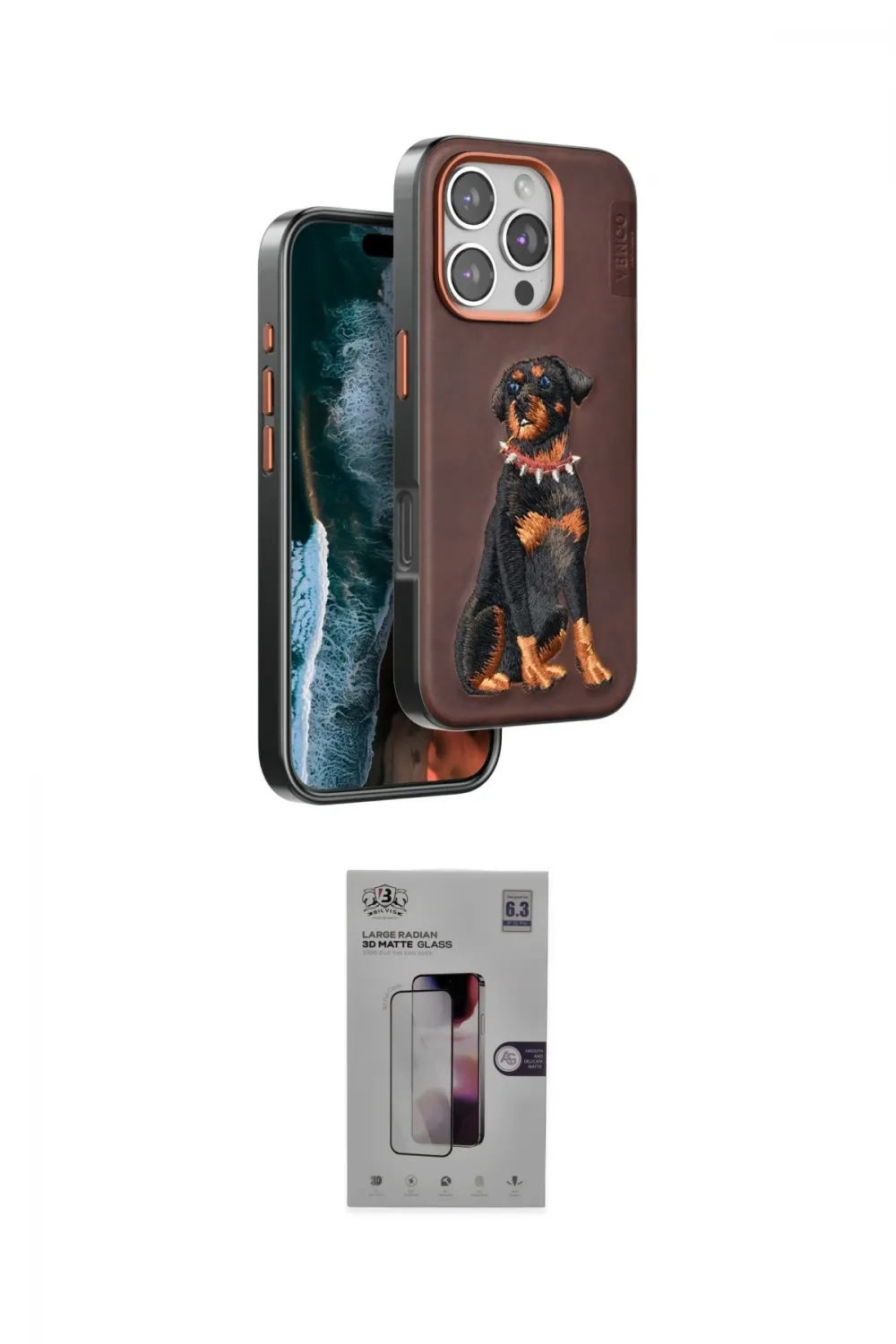 ieg™ iPhone 16 Pro Kılıf Nova Form Koleksiyonu - Siyah Bilvis 3D Mat Cam Ekran Koruyucu