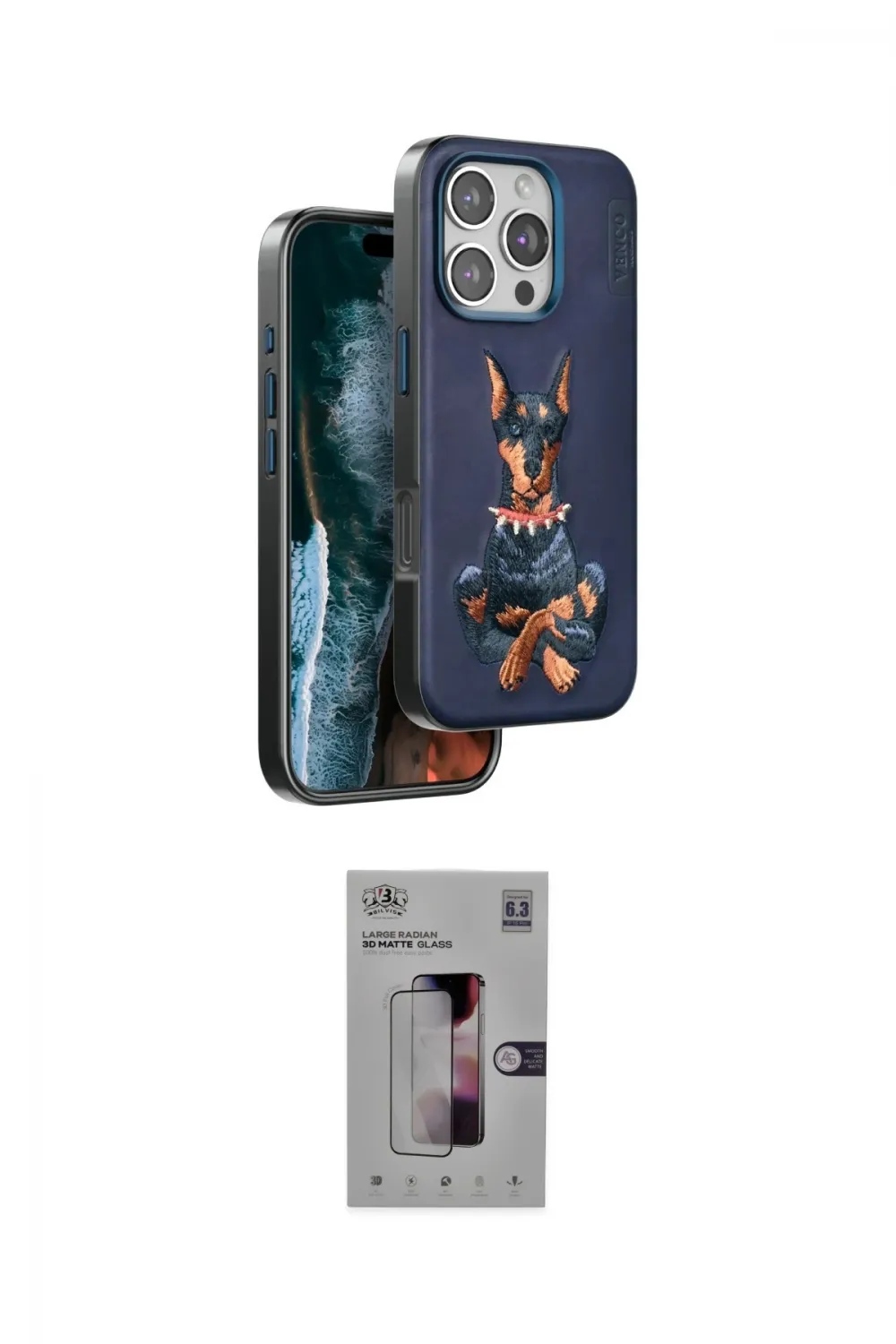 ieg™ iPhone 16 Pro Kılıf Nova Form Koleksiyonu - Siyah Bilvis 3D Mat Cam Ekran Koruyucu