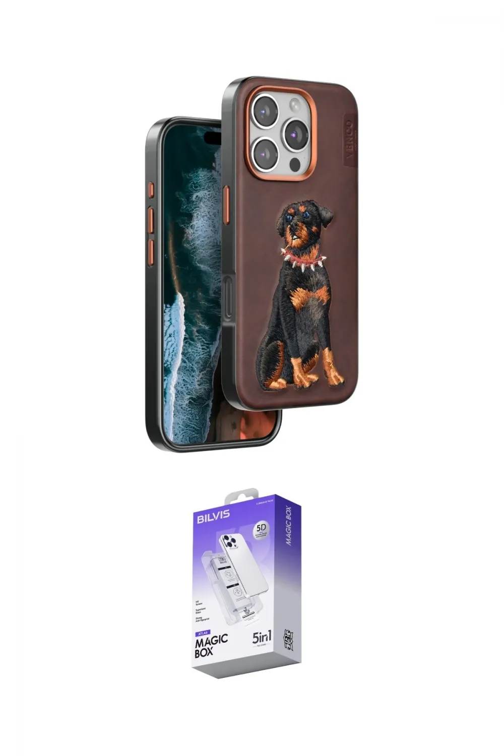 ieg™ iPhone 16 Pro Kılıf Nova Form Koleksiyonu - Siyah Bilvis 5in1 3D Magic Cam Ekran Koruyucu