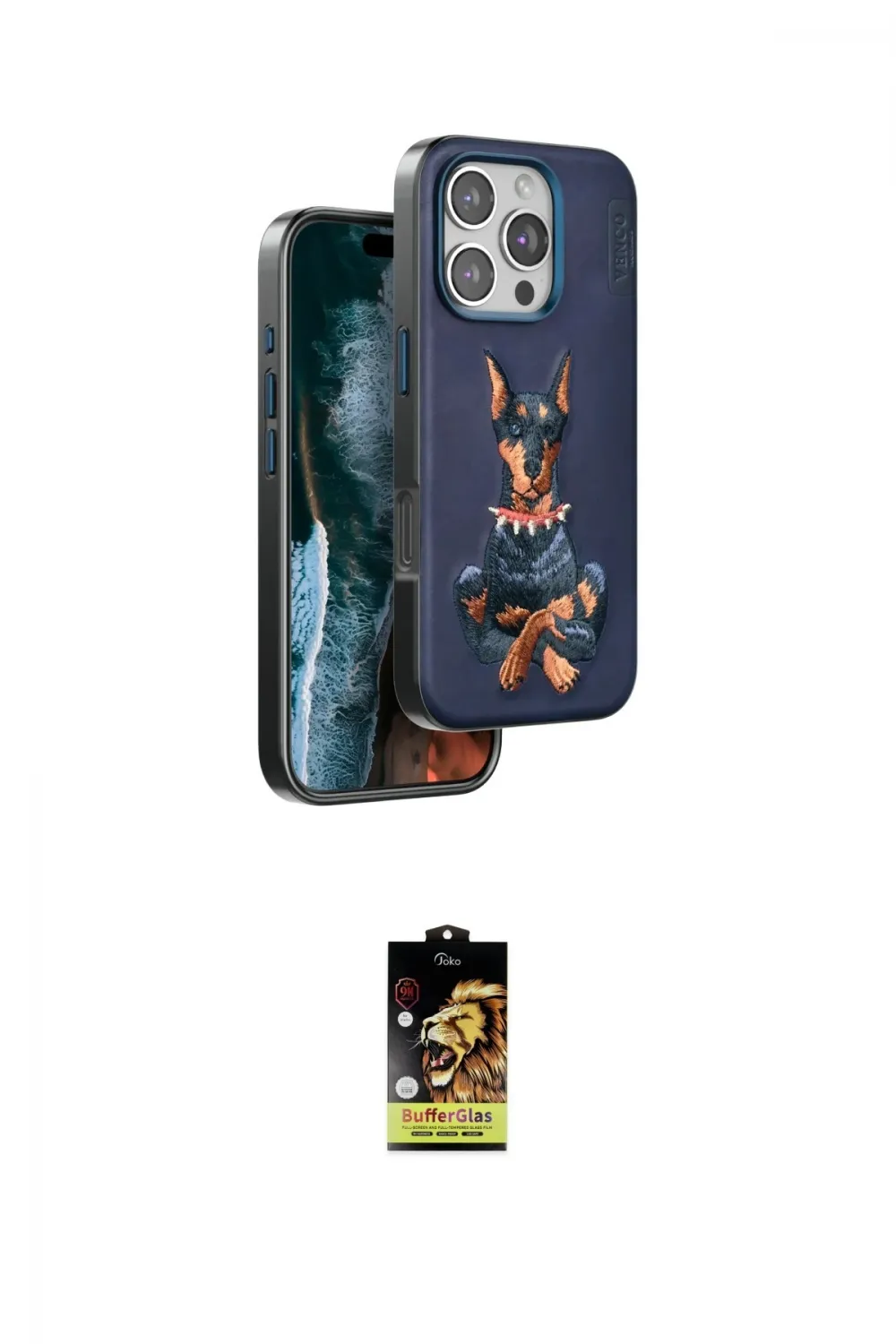 ieg™ iPhone 16 Pro Kılıf Nova Form Koleksiyonu - Siyah Buffer Cam Ekran Koruyucu