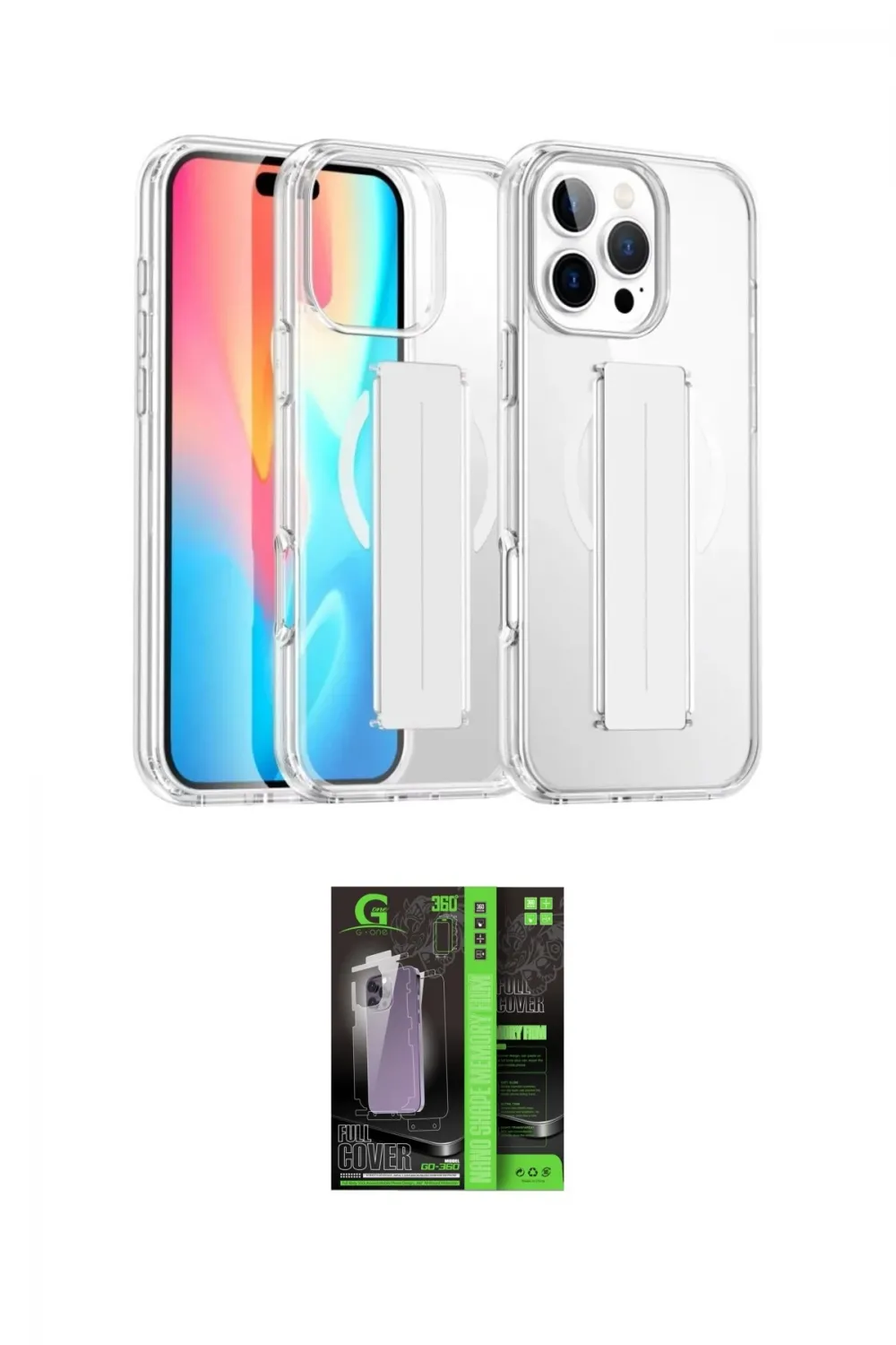 ieg™ iPhone 16 Pro Kılıf Nova Işık Koleksiyonu - Şeffaf 360 Full Body Arka Koruyucu