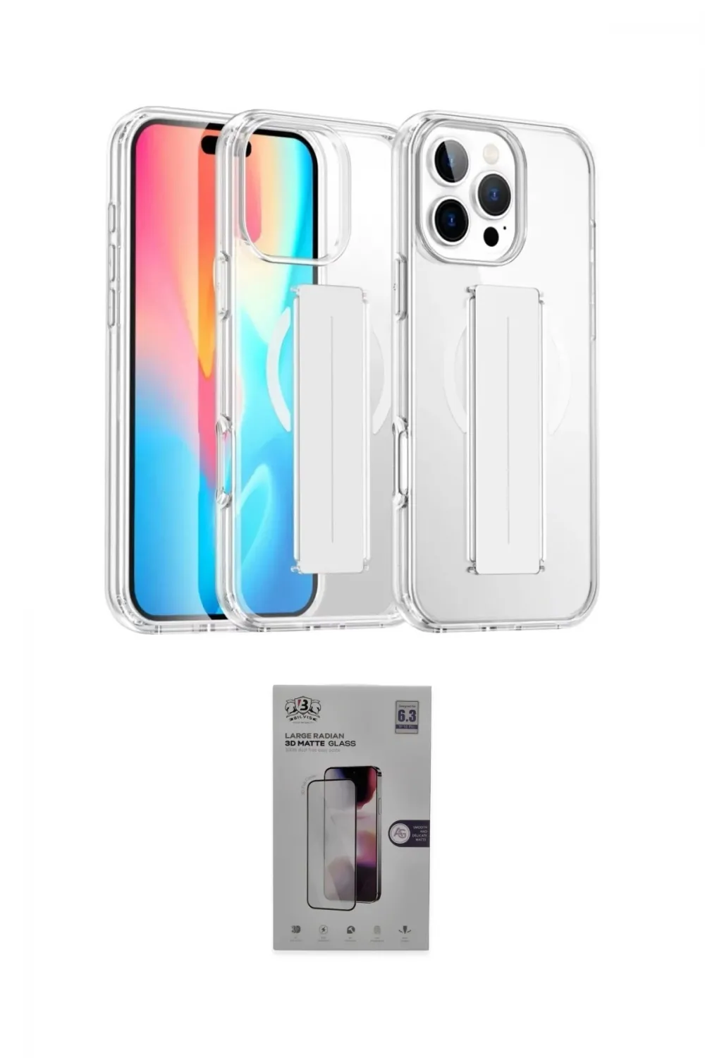 ieg™ iPhone 16 Pro Kılıf Nova Işık Koleksiyonu - Siyah Bilvis 3D Mat Cam Ekran Koruyucu