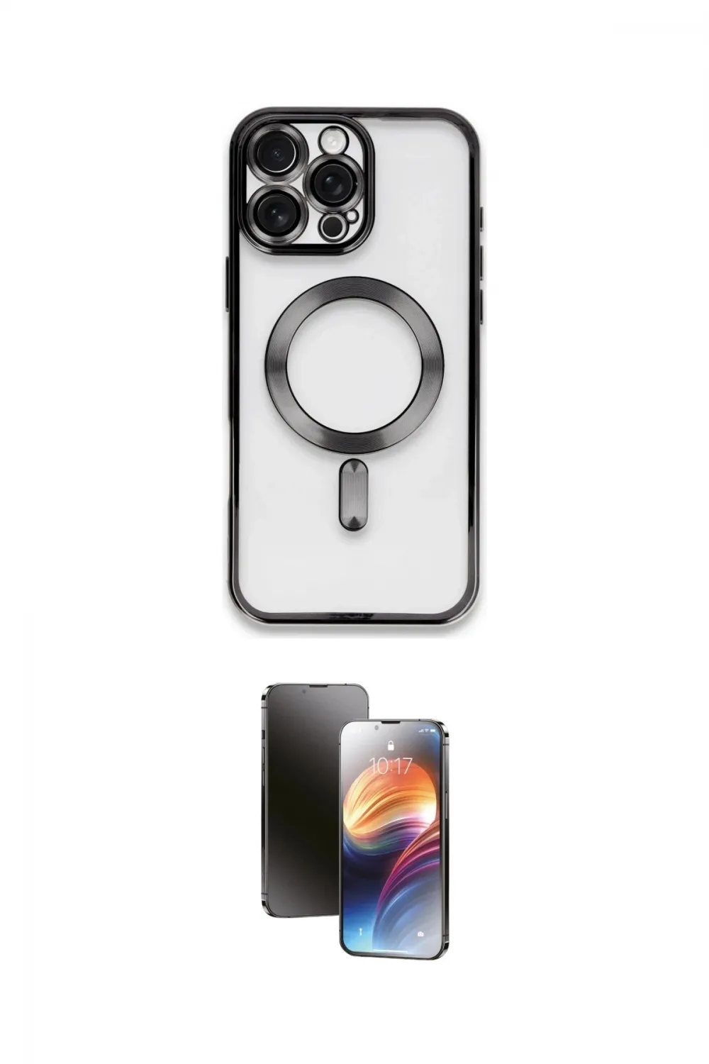 ieg™ iPhone 16 Pro Kılıf Nova Işık Özel Seri - Siyah 3D Antistatik Mat Seramik Nano Ekran Koruyucu
