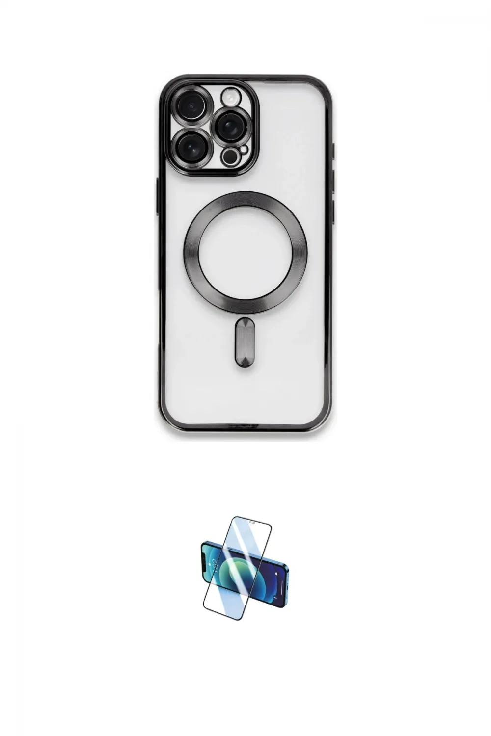 ieg™ iPhone 16 Pro Kılıf Nova Işık Özel Seri - Siyah 3D Antistatik Seramik Nano Ekran Koruyucu
