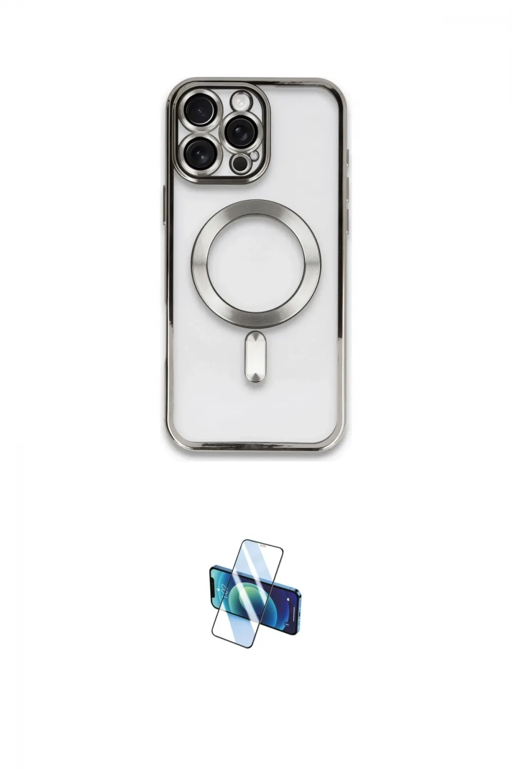 ieg™ iPhone 16 Pro Kılıf Nova Işık Özel Seri - Siyah 3D Antistatik Seramik Nano Ekran Koruyucu