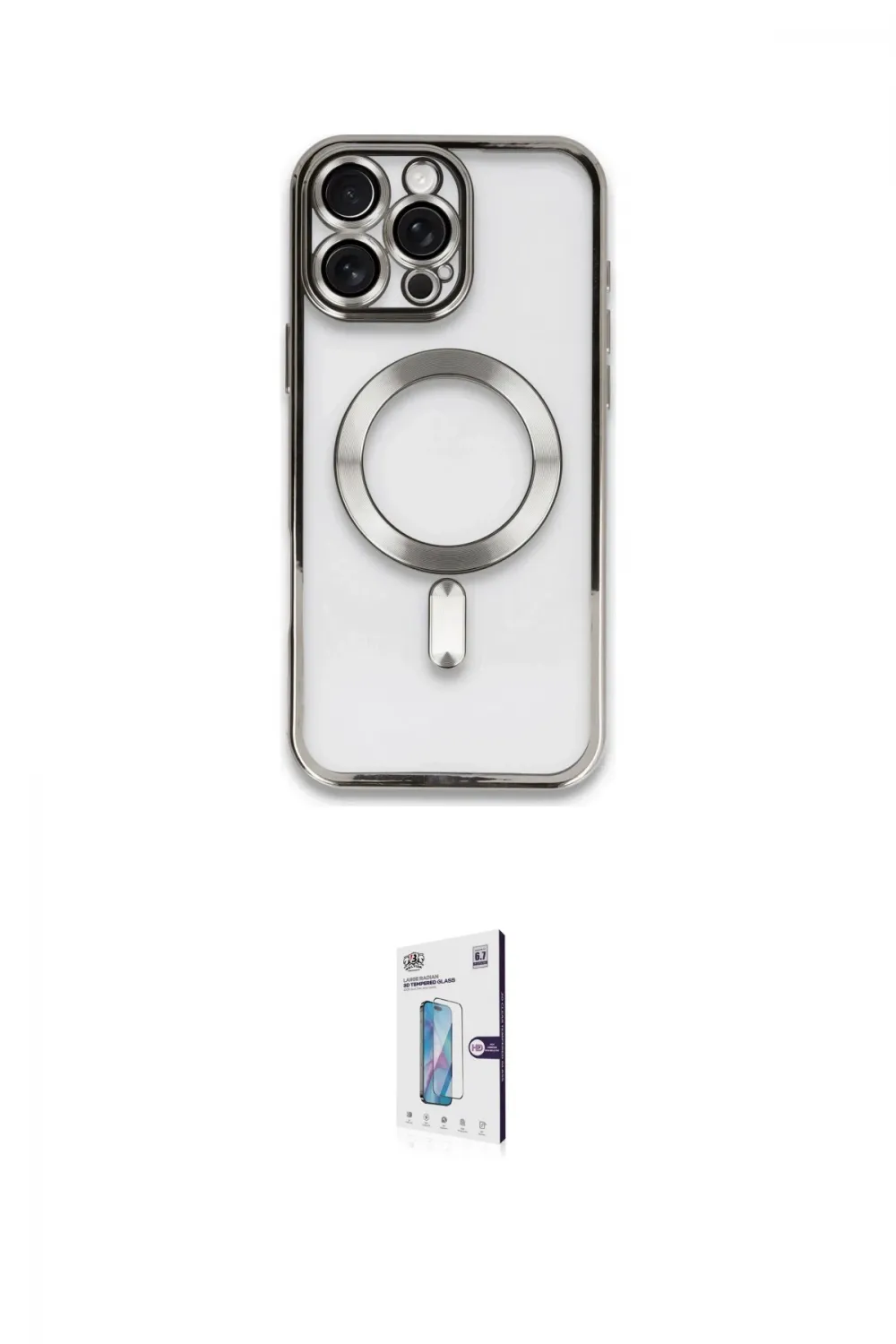 ieg™ iPhone 16 Pro Kılıf Nova Işık Özel Seri - Siyah Bilvis 0.18mm Plus Cam Ekran Koruyucu