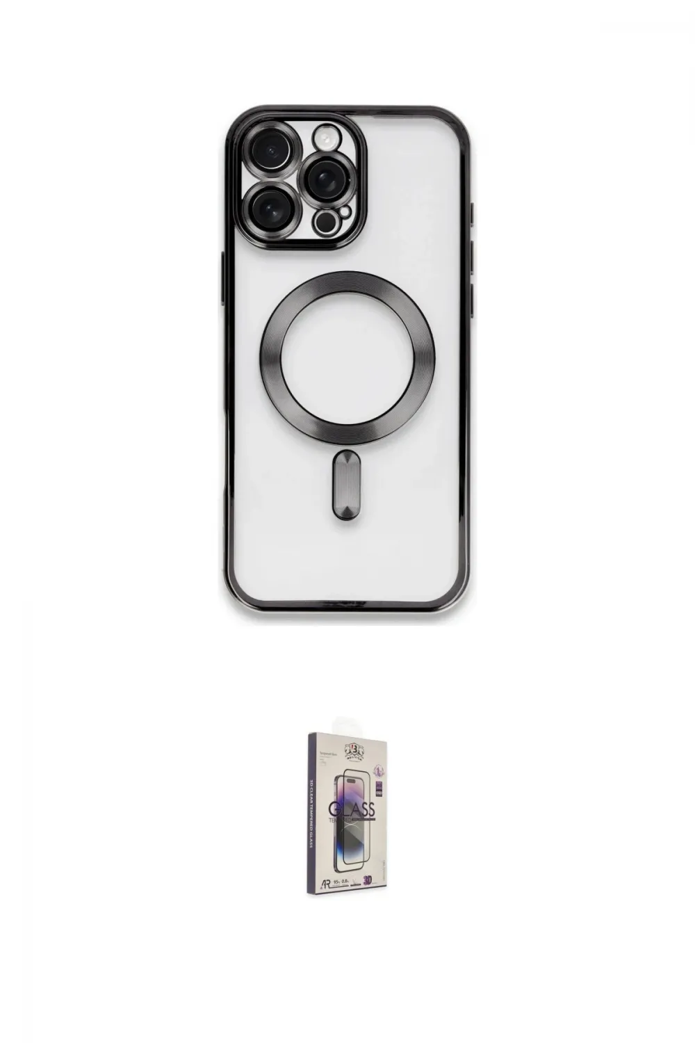 ieg™ iPhone 16 Pro Kılıf Nova Işık Özel Seri - Siyah Bilvis 3D Cam Ekran Koruyucu