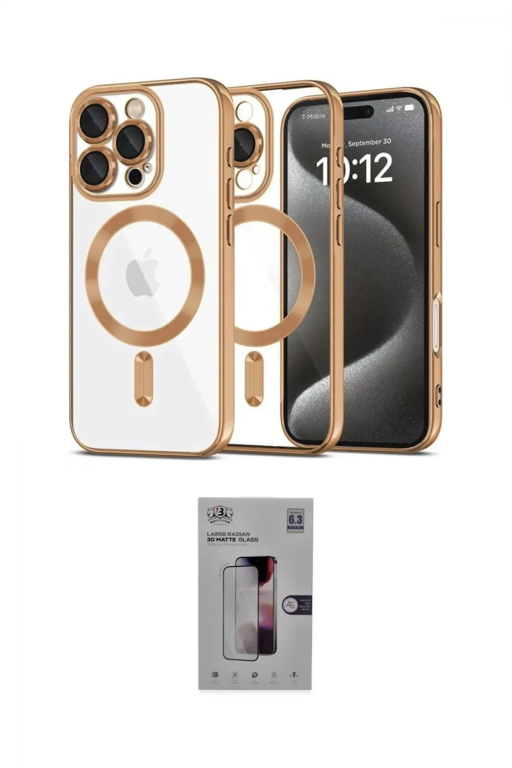 ieg™ iPhone 16 Pro Kılıf Nova Işık Özel Seri - Siyah Bilvis 3D Mat Cam Ekran Koruyucu