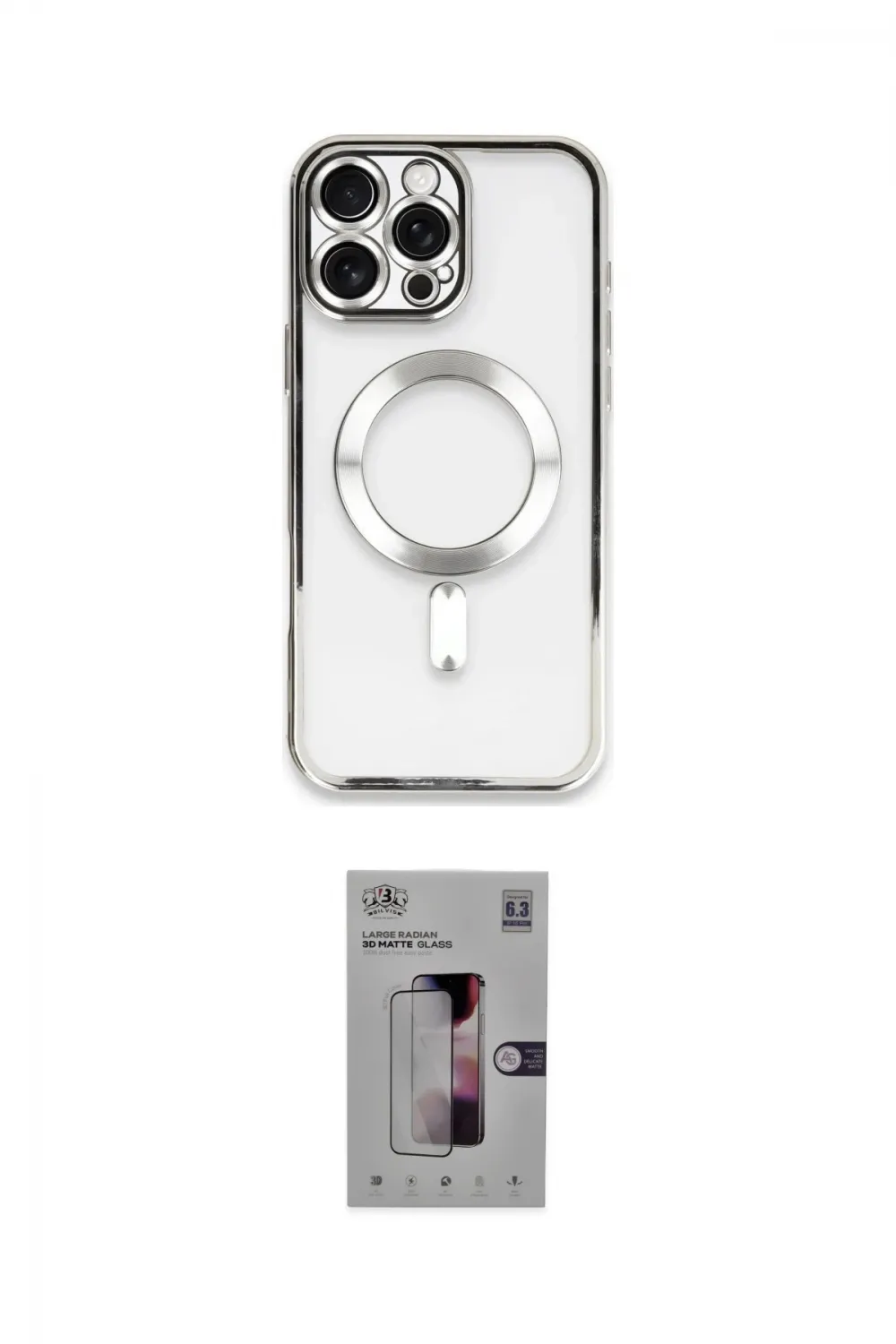 ieg™ iPhone 16 Pro Kılıf Nova Işık Özel Seri - Siyah Bilvis 3D Mat Cam Ekran Koruyucu