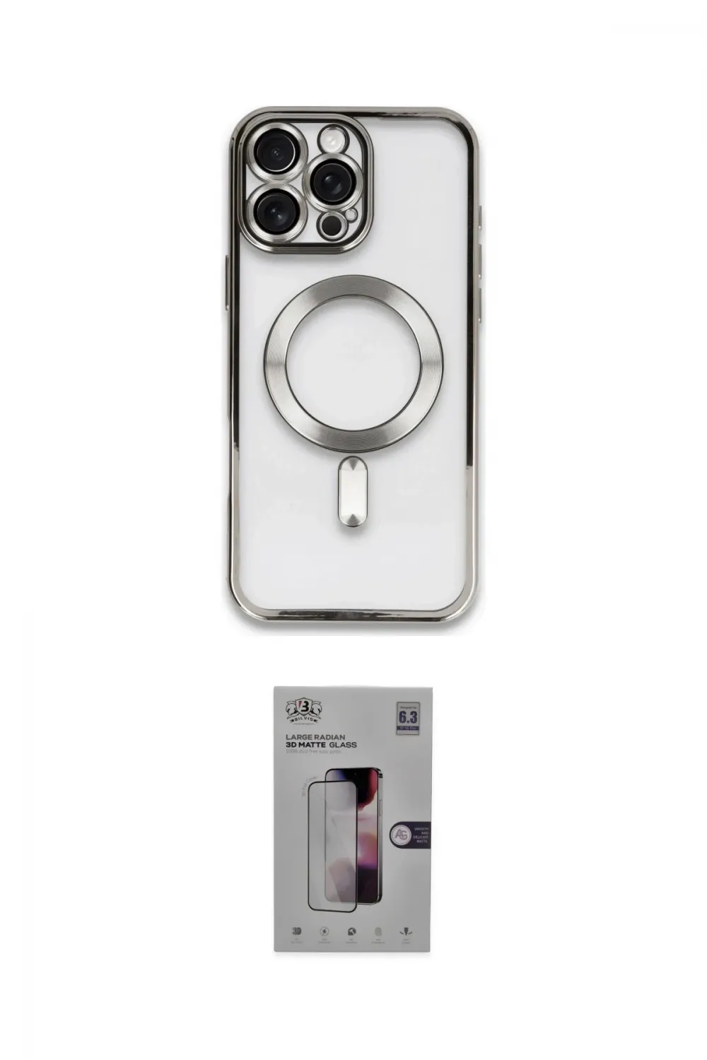 ieg™ iPhone 16 Pro Kılıf Nova Işık Özel Seri - Siyah Bilvis 3D Mat Cam Ekran Koruyucu