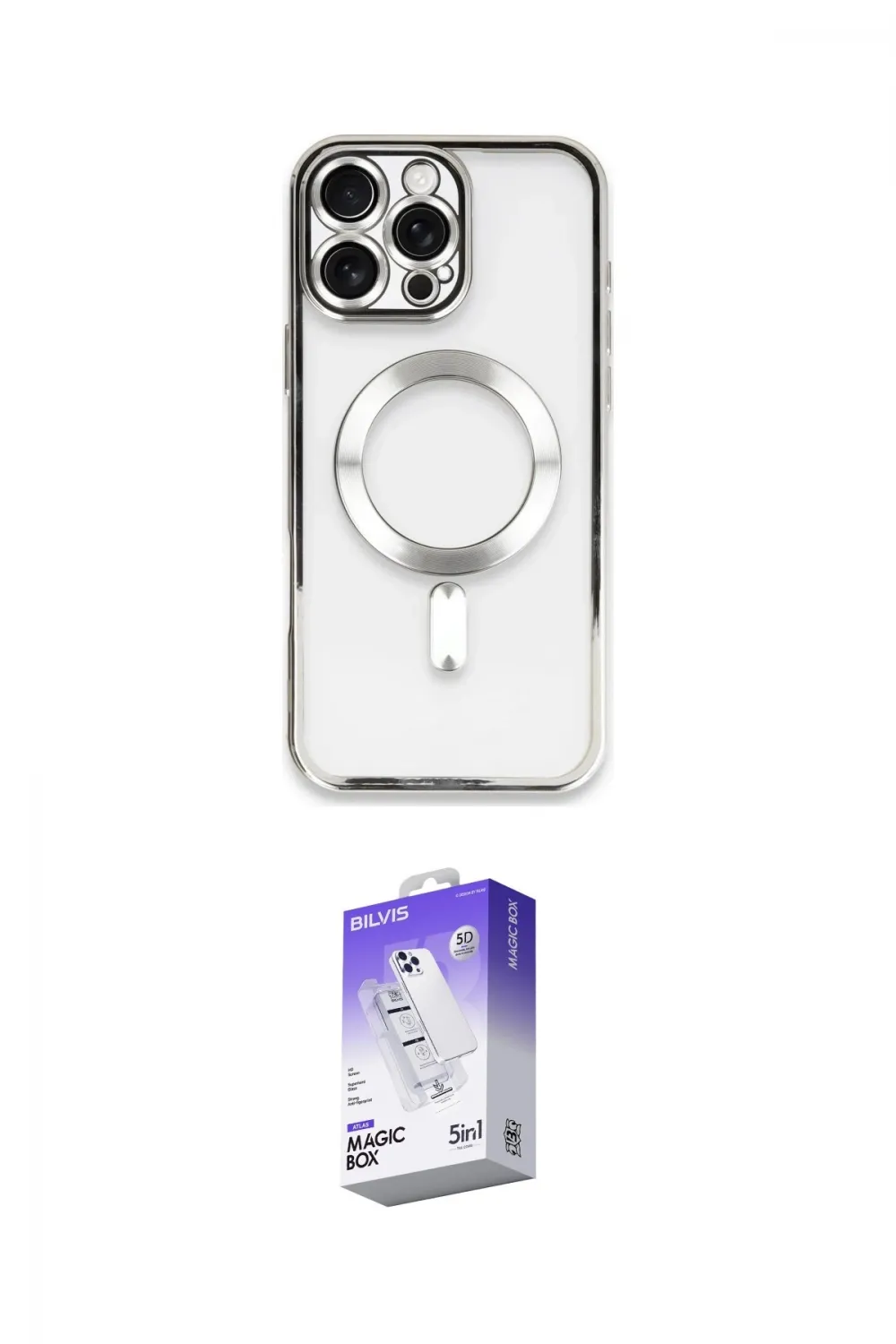 ieg™ iPhone 16 Pro Kılıf Nova Işık Özel Seri - Siyah Bilvis 5in1 3D Magic Cam Ekran Koruyucu
