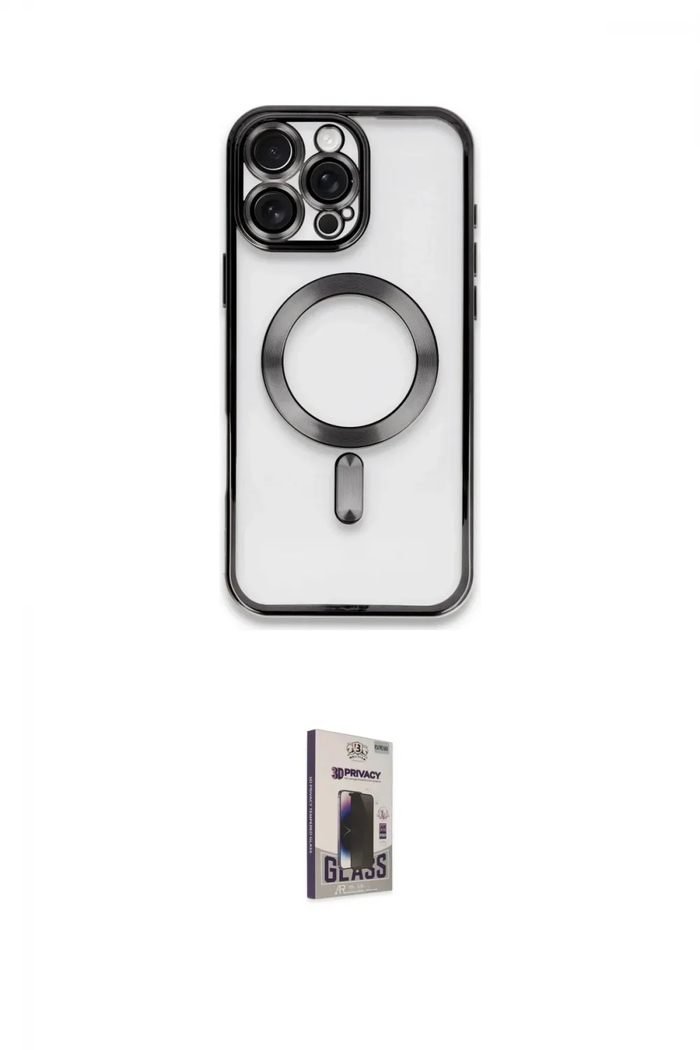 ieg™ iPhone 16 Pro Kılıf Nova Işık Özel Seri - Siyah Bilvis Hayalet Cam Ekran Koruyucu