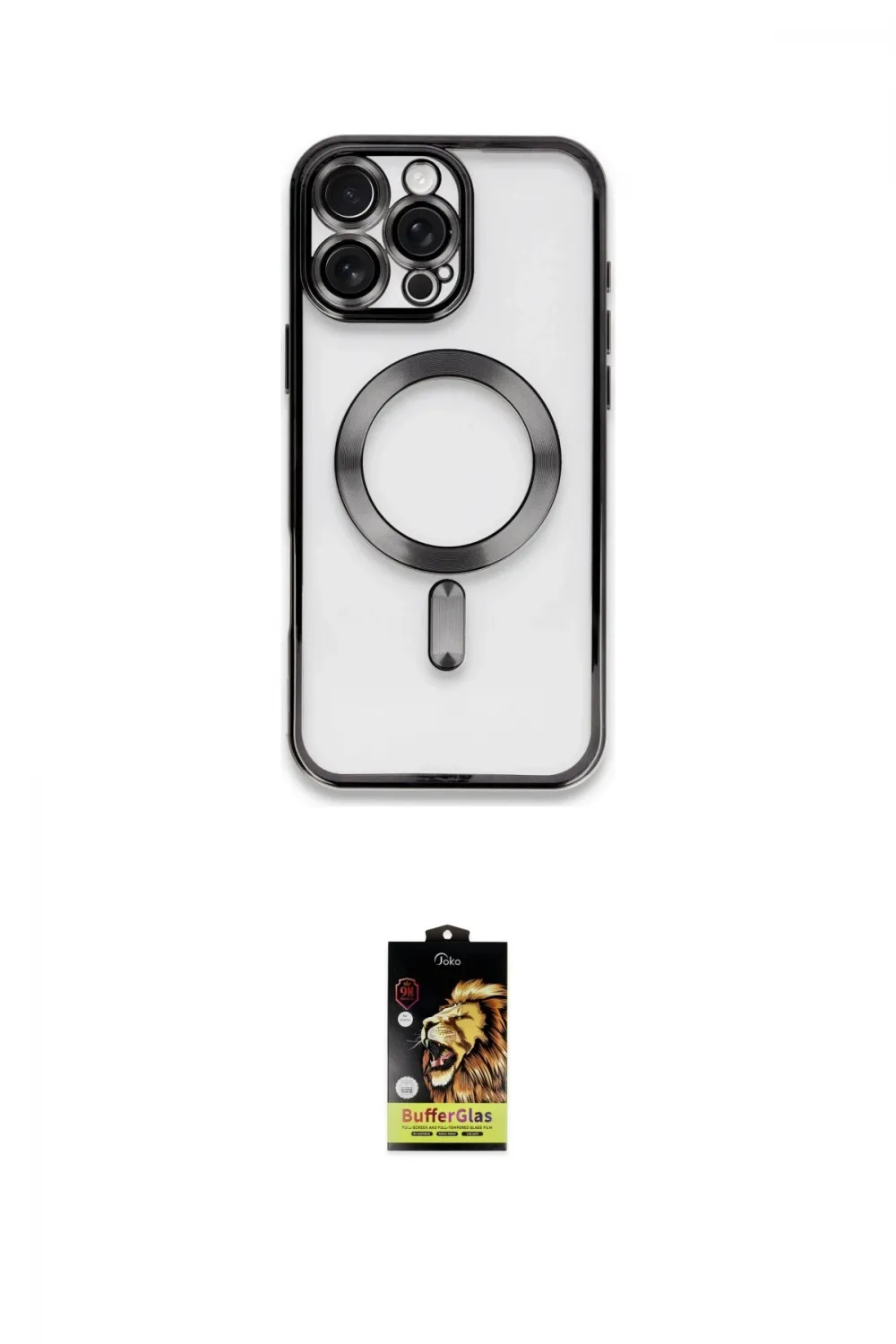 ieg™ iPhone 16 Pro Kılıf Nova Işık Özel Seri - Siyah Buffer Cam Ekran Koruyucu