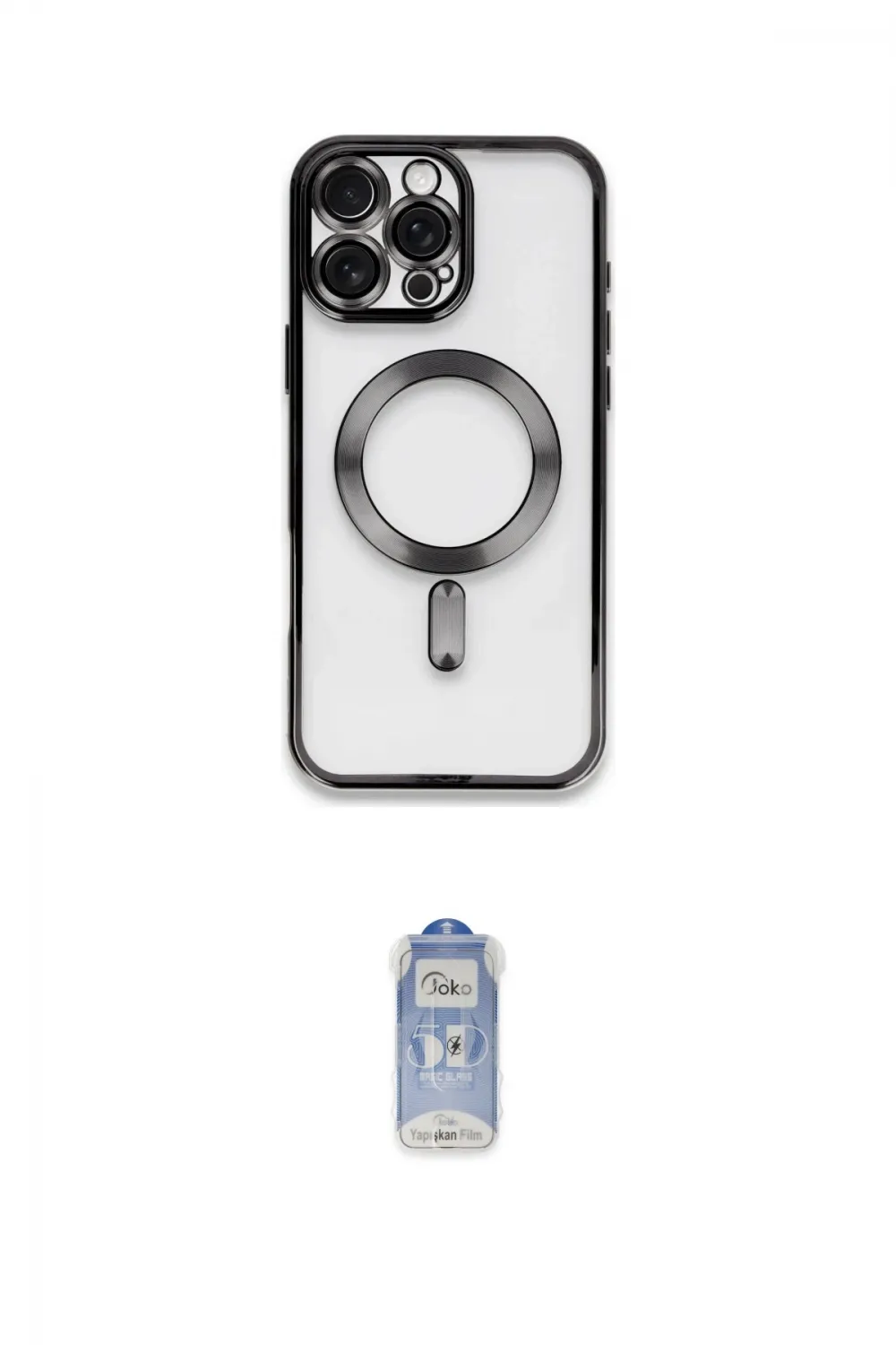 ieg™ iPhone 16 Pro Kılıf Nova Işık Özel Seri - Siyah Joko Magic 5D Cam